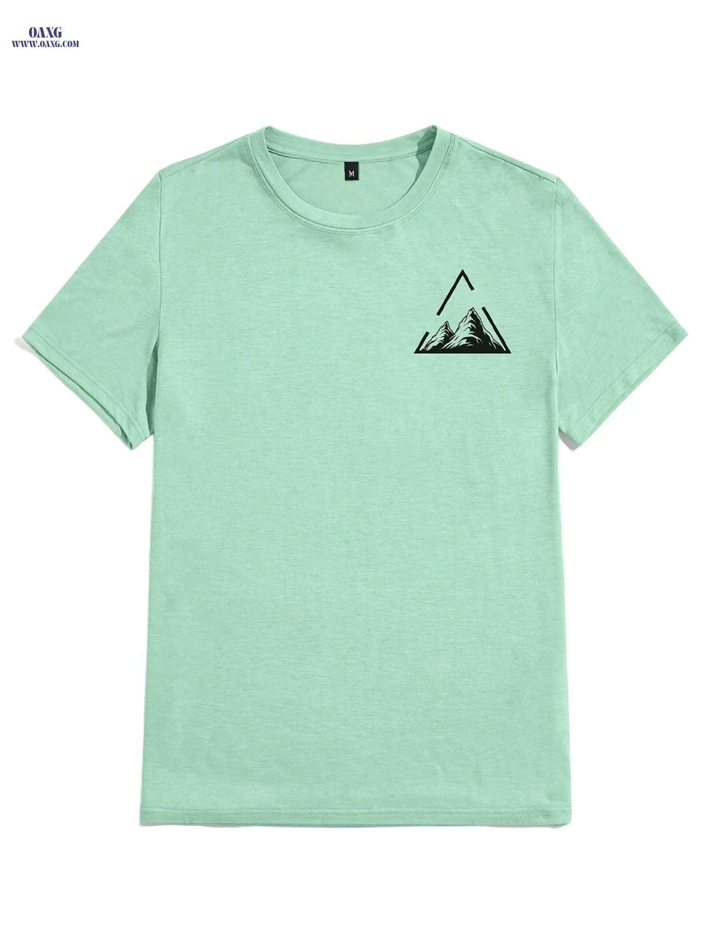 WHICHONE Stylish Men's T-Shirt - Triangular Frame Pattern Print   OAXG Mint Green / S