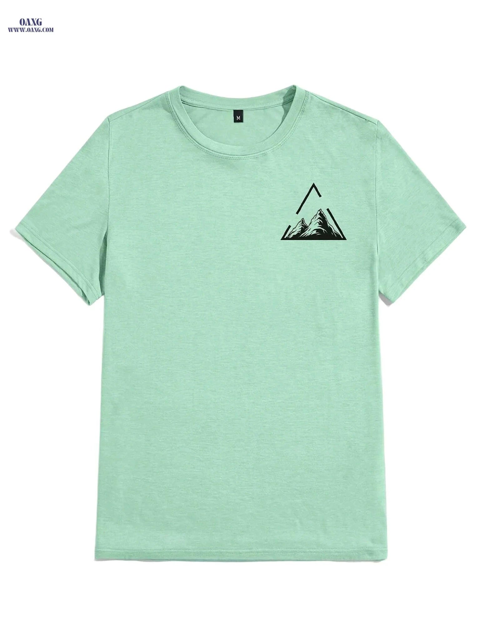 WHICHONE Stylish Men's T-Shirt - Triangular Frame Pattern Print   OAXG Mint Green / S