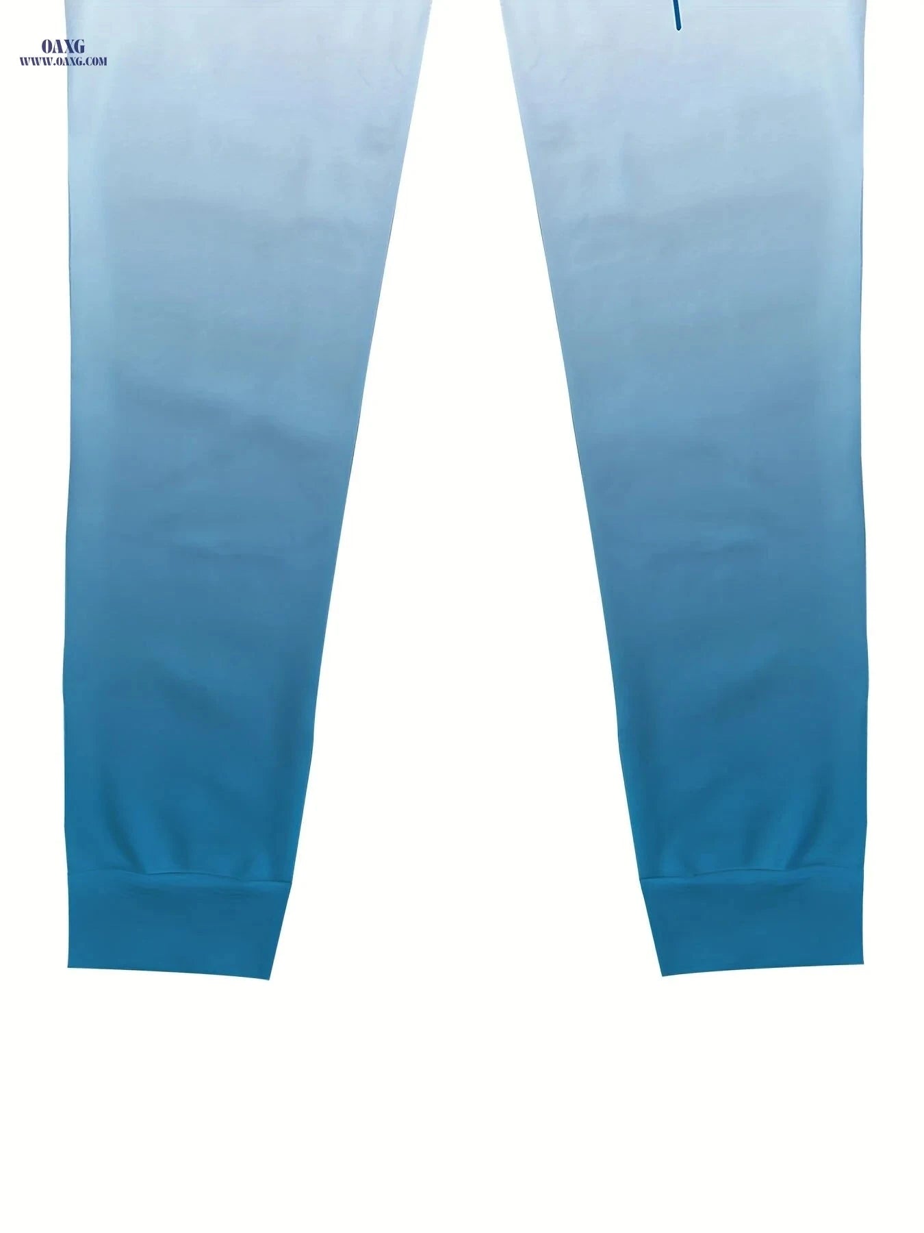White & Blue Gradient Men's Suit - Casual Pullover & Pants Set   OAXG 