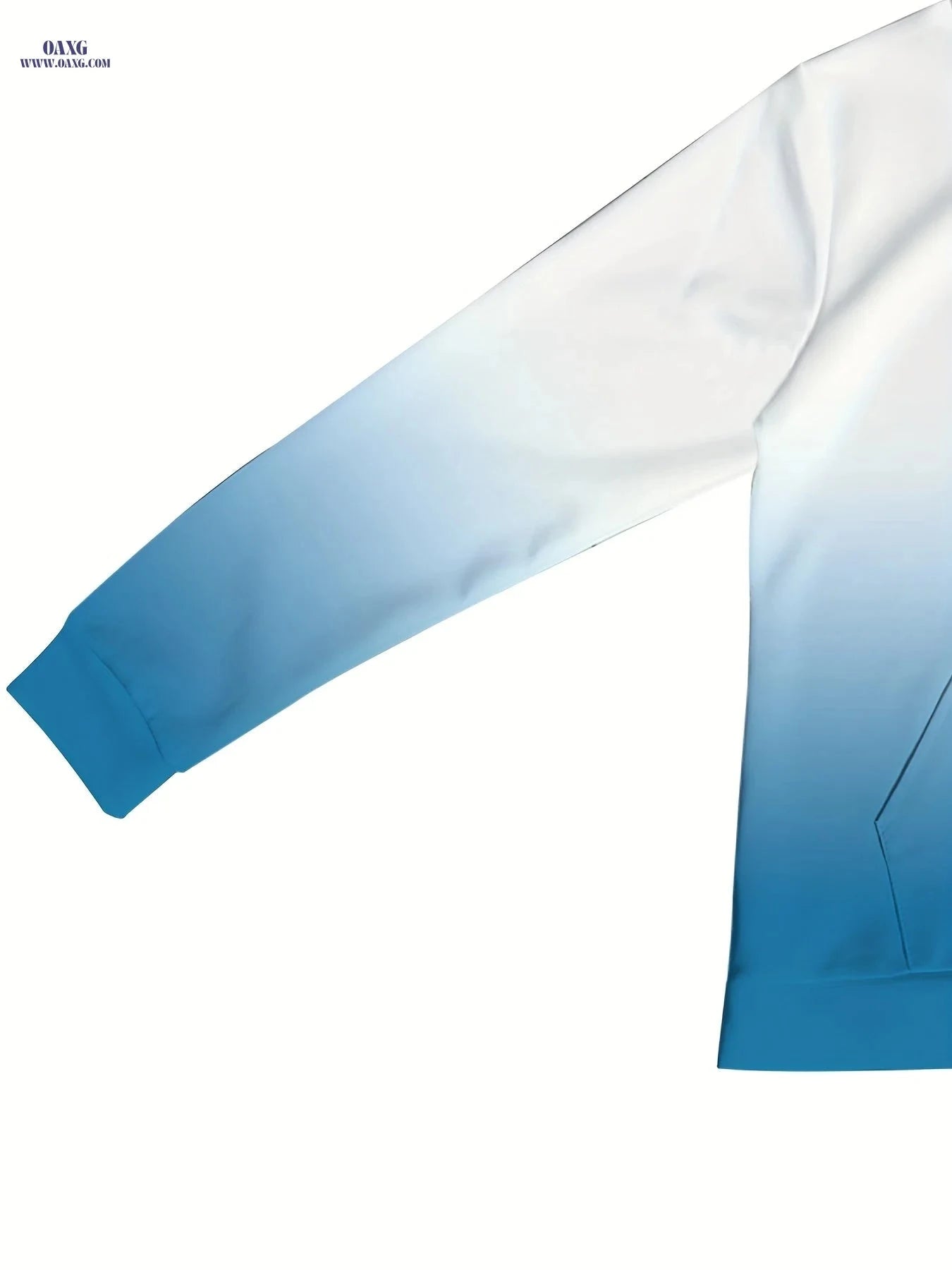 White & Blue Gradient Men's Suit - Casual Pullover & Pants Set   OAXG 