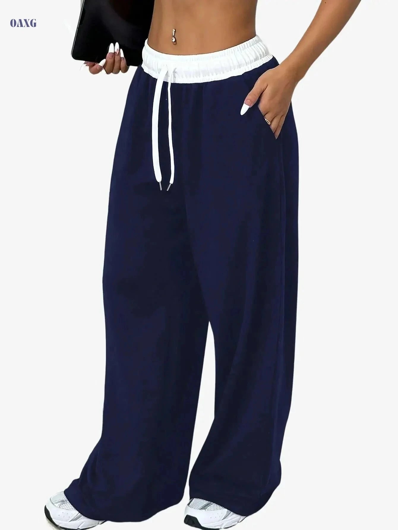Wide-Leg Tummy Control Yoga Pants - Breathable & Loose-Fit Leggings   OAXG 