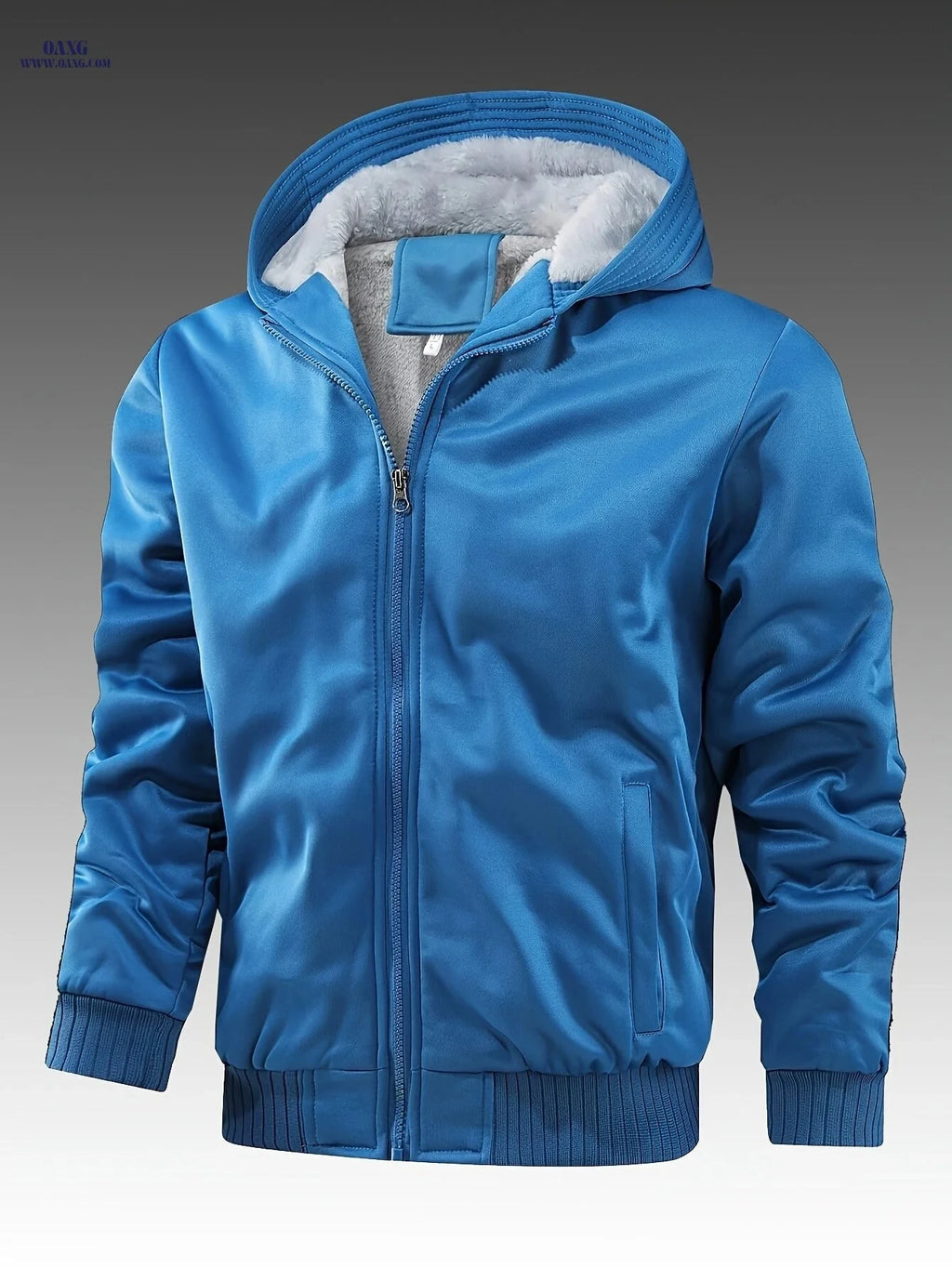 Winter Thickened Fleece-Lined Hoodie Jacket for Men - Solid Color   OAXG 
