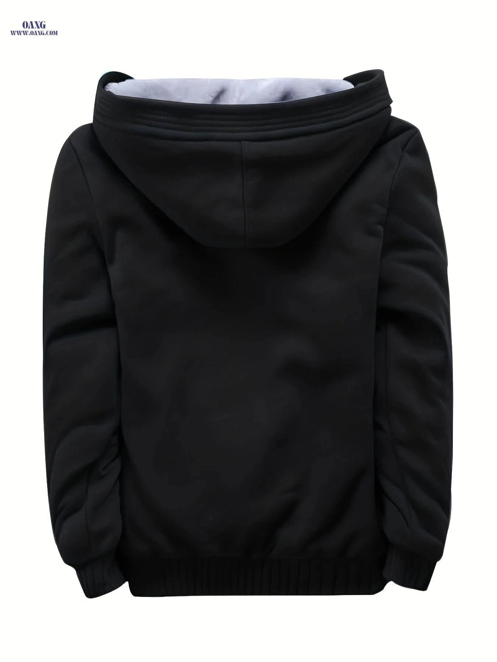 Winter Thickened Fleece-Lined Hoodie Jacket for Men - Solid Color   OAXG 