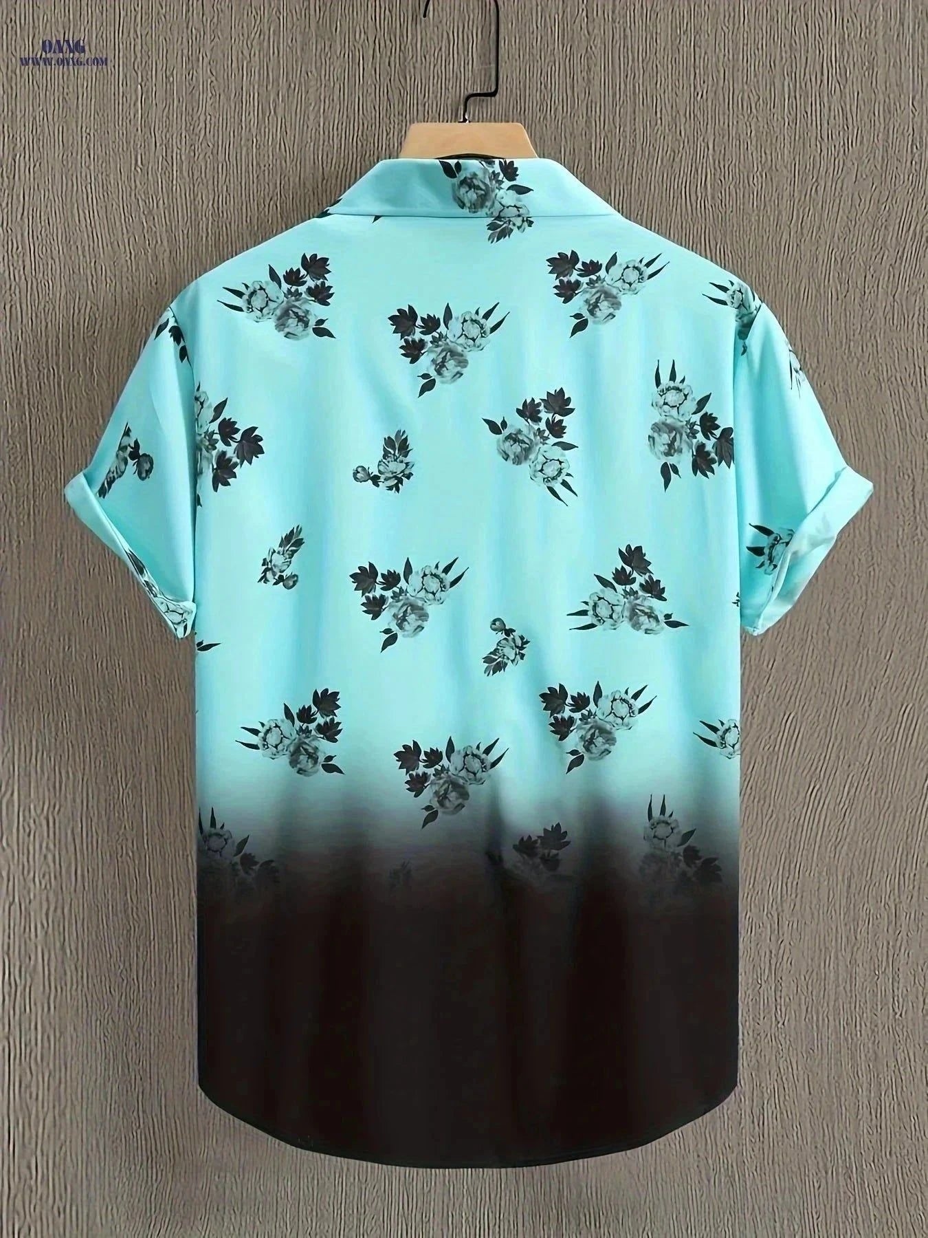 WISH A HORSE Men's Floral Gradient Short Sleeve Shirt - Casual Summer Fit   OAXG White / FR S