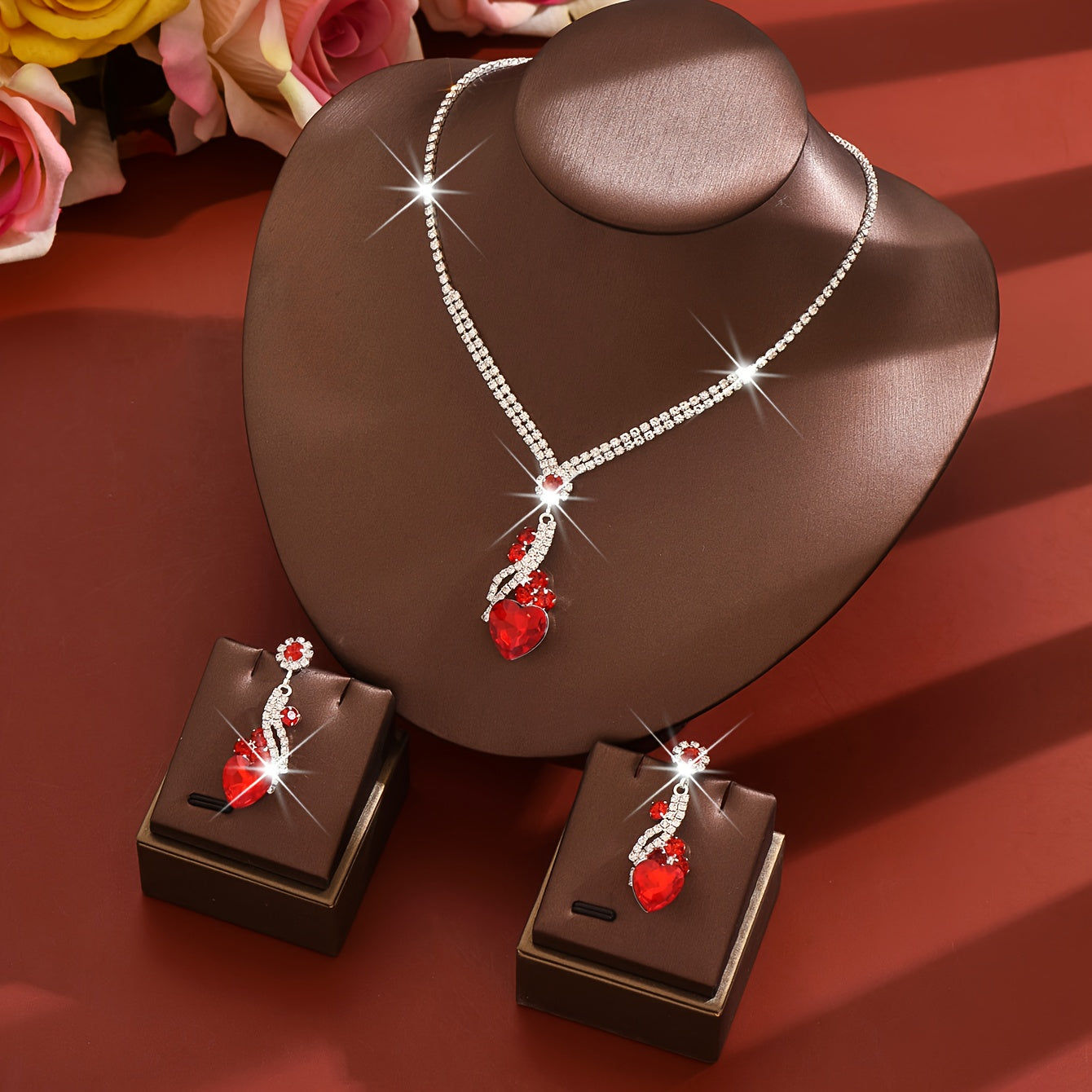 WLOERINS Collier Pendentif Coeur - Élégance pour Mariages et Saint-Valentin   OAXG Black / 1210