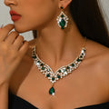 WLOERINS Ensemble de Boucles d'Oreilles et Collier - Chic pour Mariage   OAXG Golden Red / HB1622