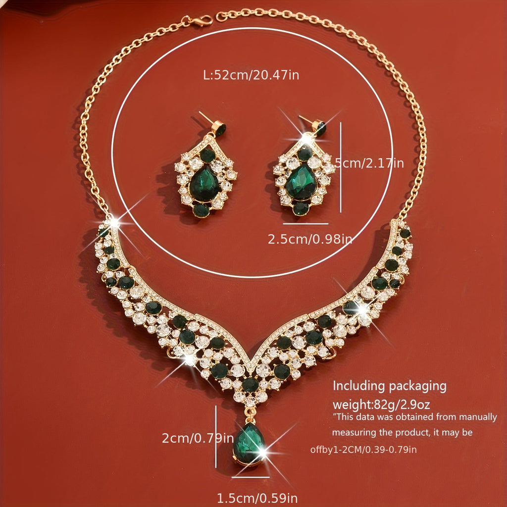 WLOERINS Ensemble de Boucles d'Oreilles et Collier - Chic pour Mariage   OAXG 