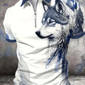 Wolf Pattern 3D Printed Men's Shirt - Casual Short Sleeve Lapel Style   OAXG 