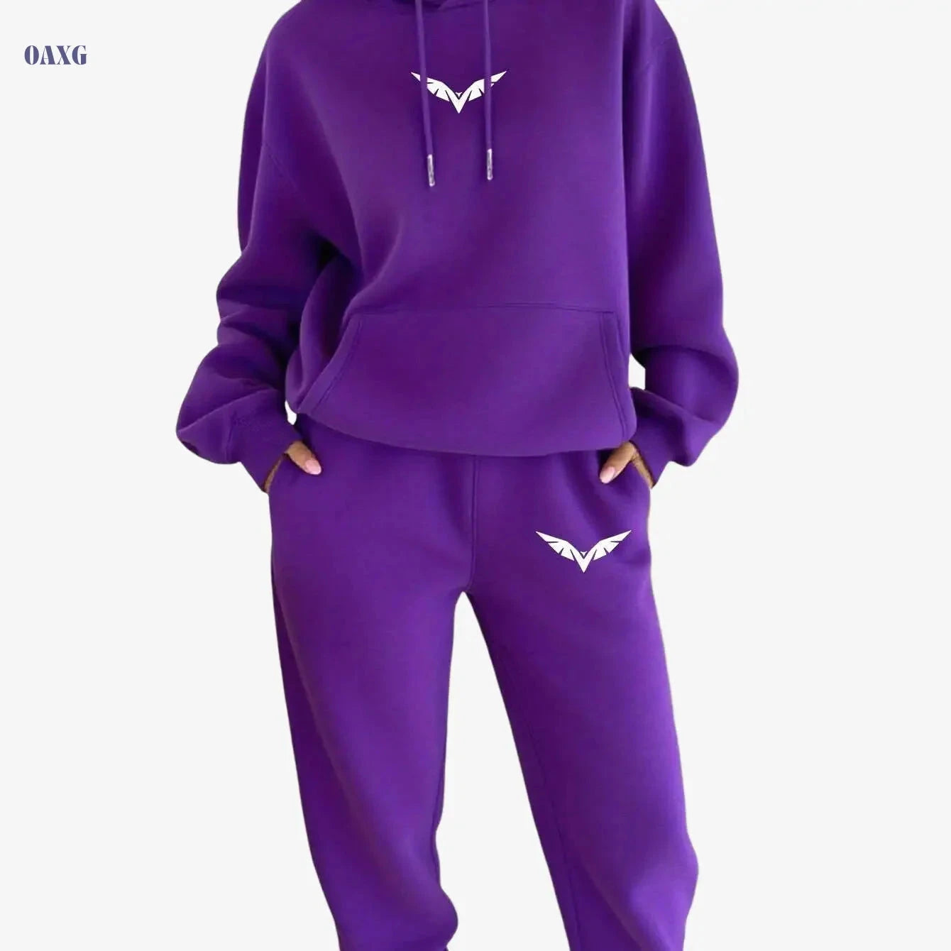 Women's 2pcs Pocket Hoodie and Joggers - Casual Outdoor Outfit   OAXG 