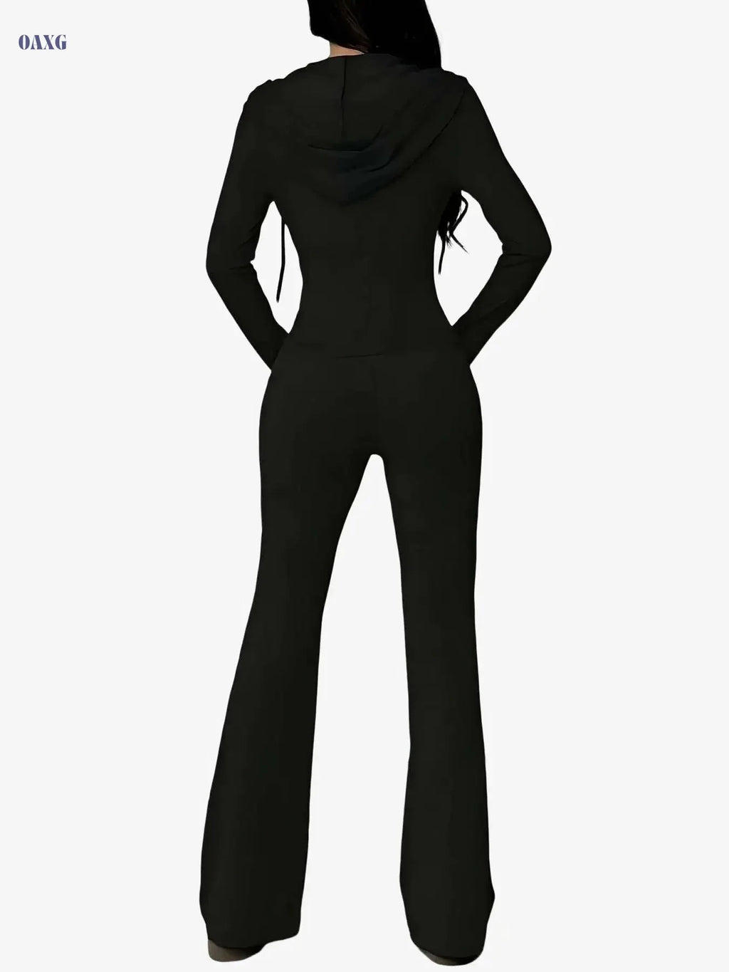 Women's 2pcs Polyester-Blend Tracksuit - Hooded Casual Sportswear Set   OAXG 