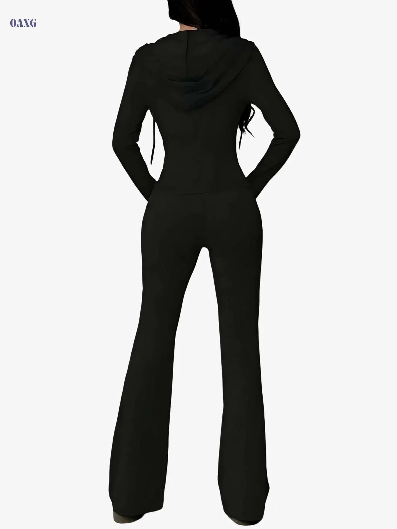 Women's 2pcs Polyester-Blend Tracksuit - Hooded Casual Sportswear Set   OAXG 