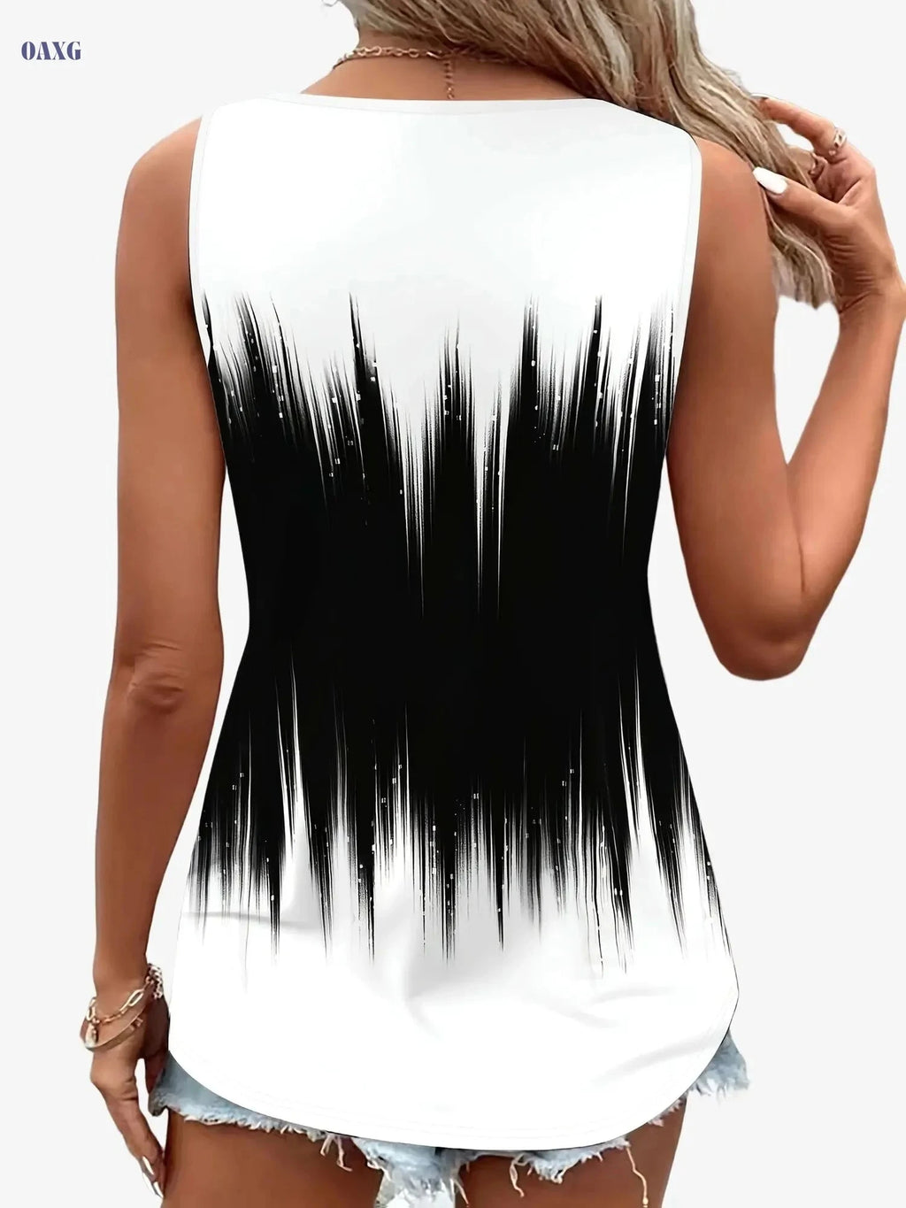Women's 3D Printed Geometric Tank Top - Elegant Summer Sportswear   OAXG Mixed Color / S
