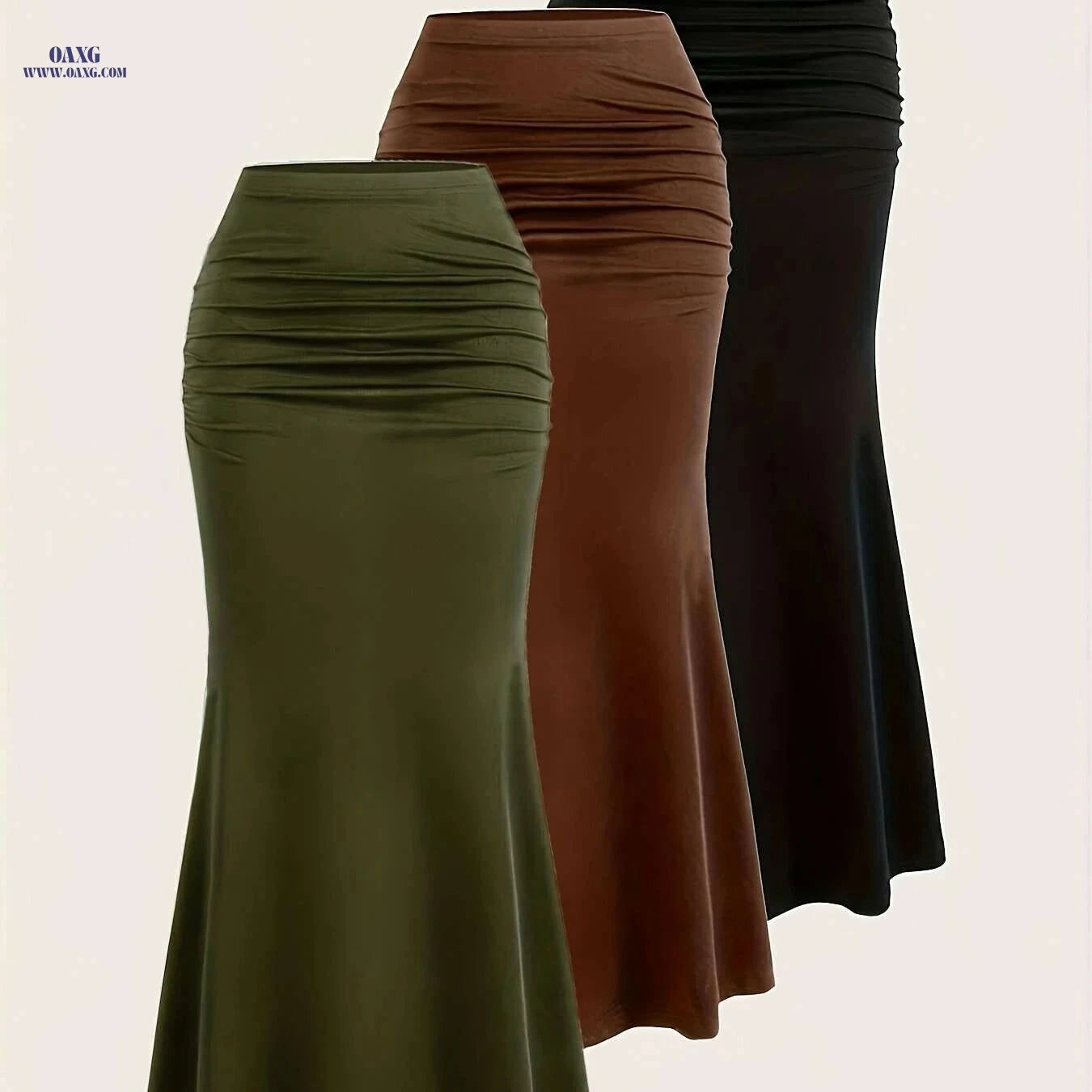 Women's A-Line Skirt Set - Autumn and Winter Fashion, 100% Polyester   OAXG Mixed Color / S