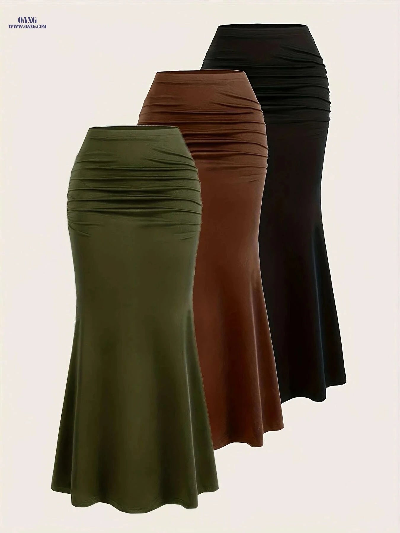 Women's A-Line Skirt Set - Autumn and Winter Fashion, 100% Polyester   OAXG Mixed Color / S