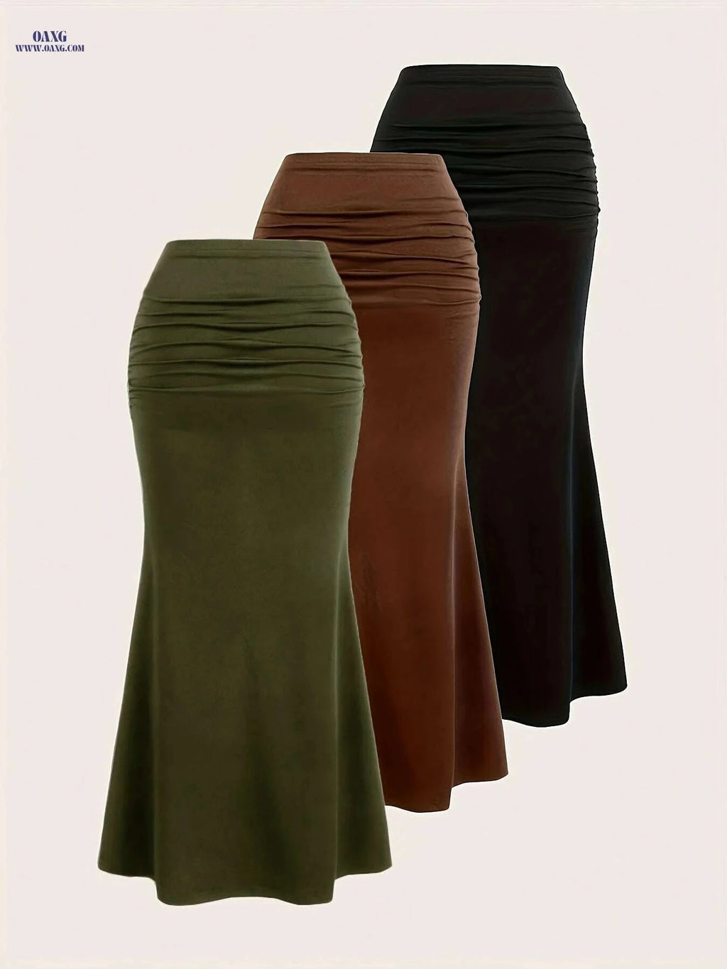 Women's A-Line Skirt Set - Autumn and Winter Fashion, 100% Polyester   OAXG Mixed Color / S