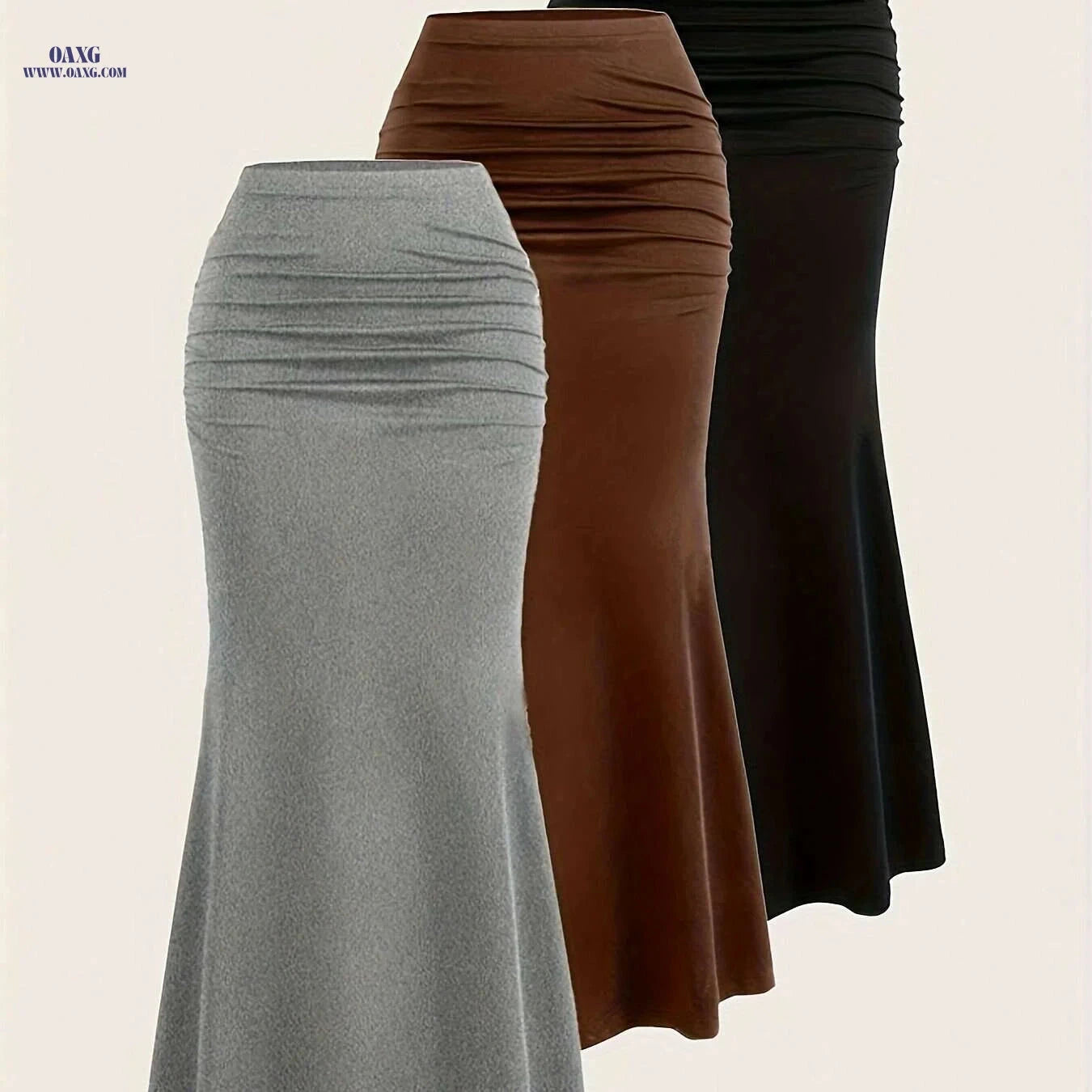 Women's A-Line Skirt Set - Autumn and Winter Fashion, 100% Polyester   OAXG Mixed Color / S