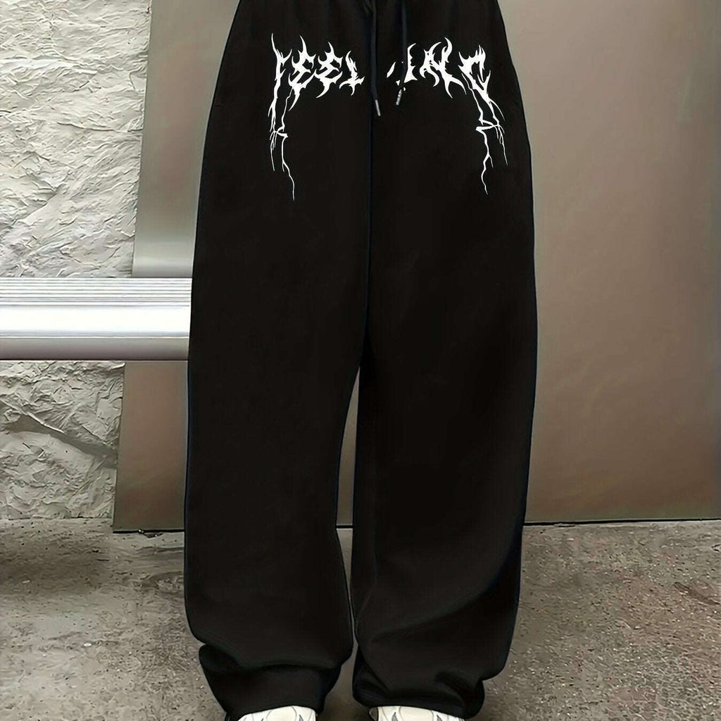 Women's Abstract Print Drawstring Joggers - Comfy Polyester Style   OAXG 