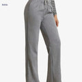 Women's Adjustable Drawstring Joggers - Casual Straight-Leg Sweatpants   OAXG grey / S