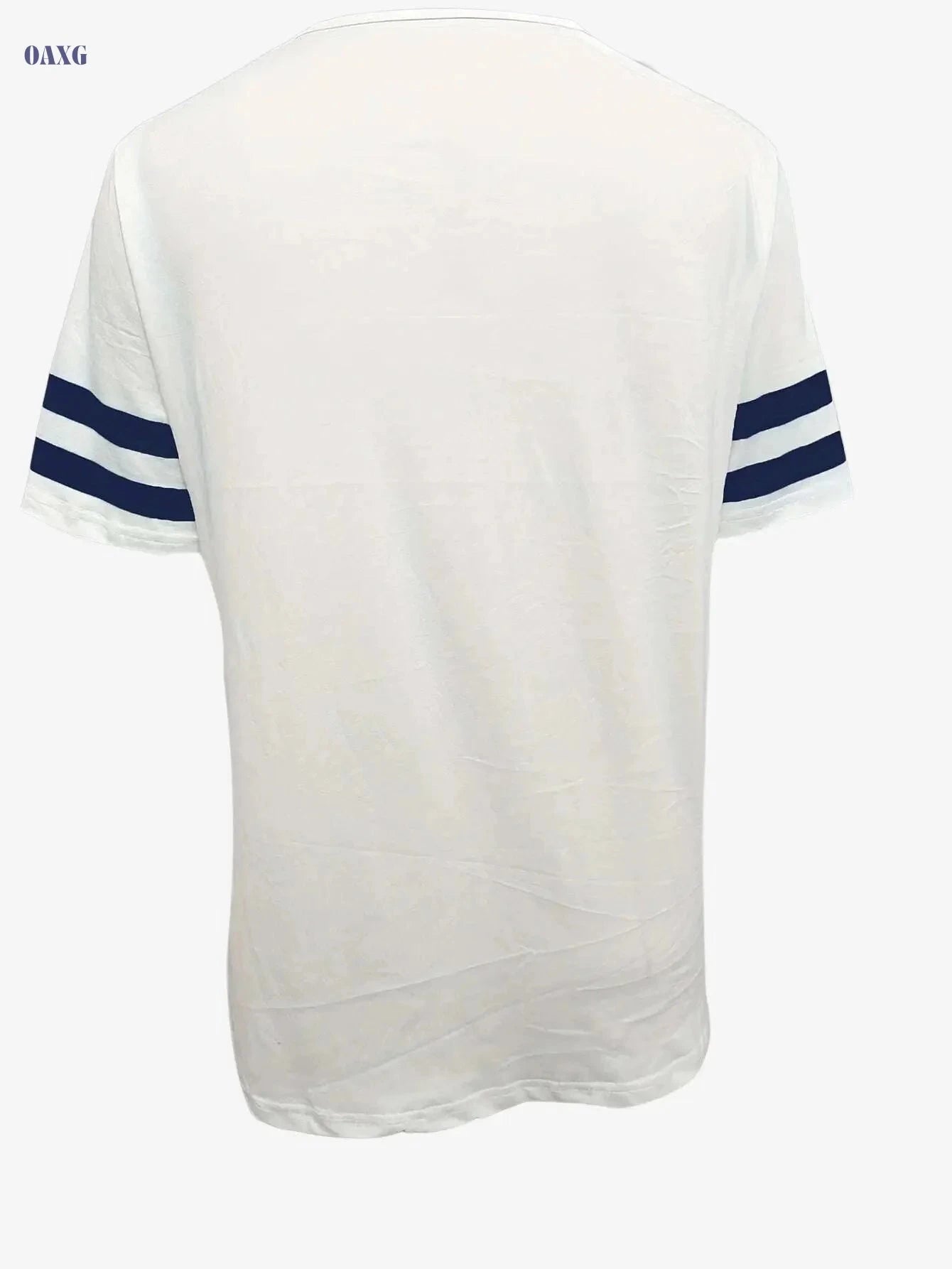 Women's Anchor Print V Neck T-shirt - Casual Short Sleeve Style   OAXG 