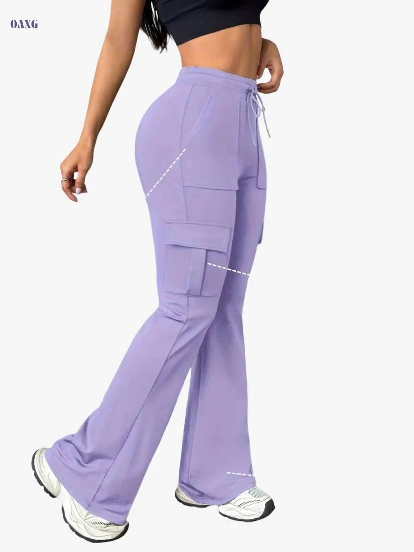 Women's Athletic Cargo Jogger Pants - Slim-Fit, All-Season, Lightweight   OAXG 