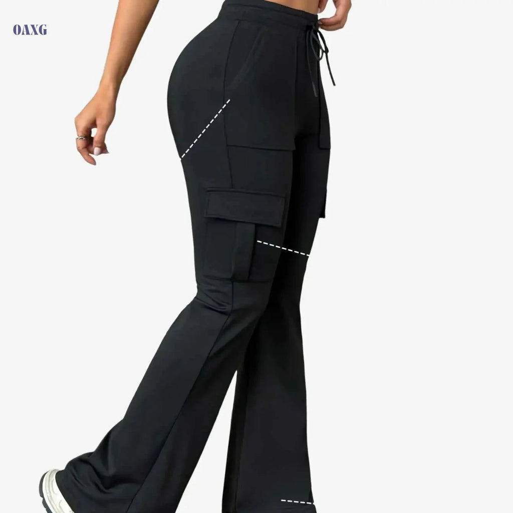 Women's Athletic Cargo Jogger Pants - Slim-Fit, All-Season, Lightweight   OAXG 