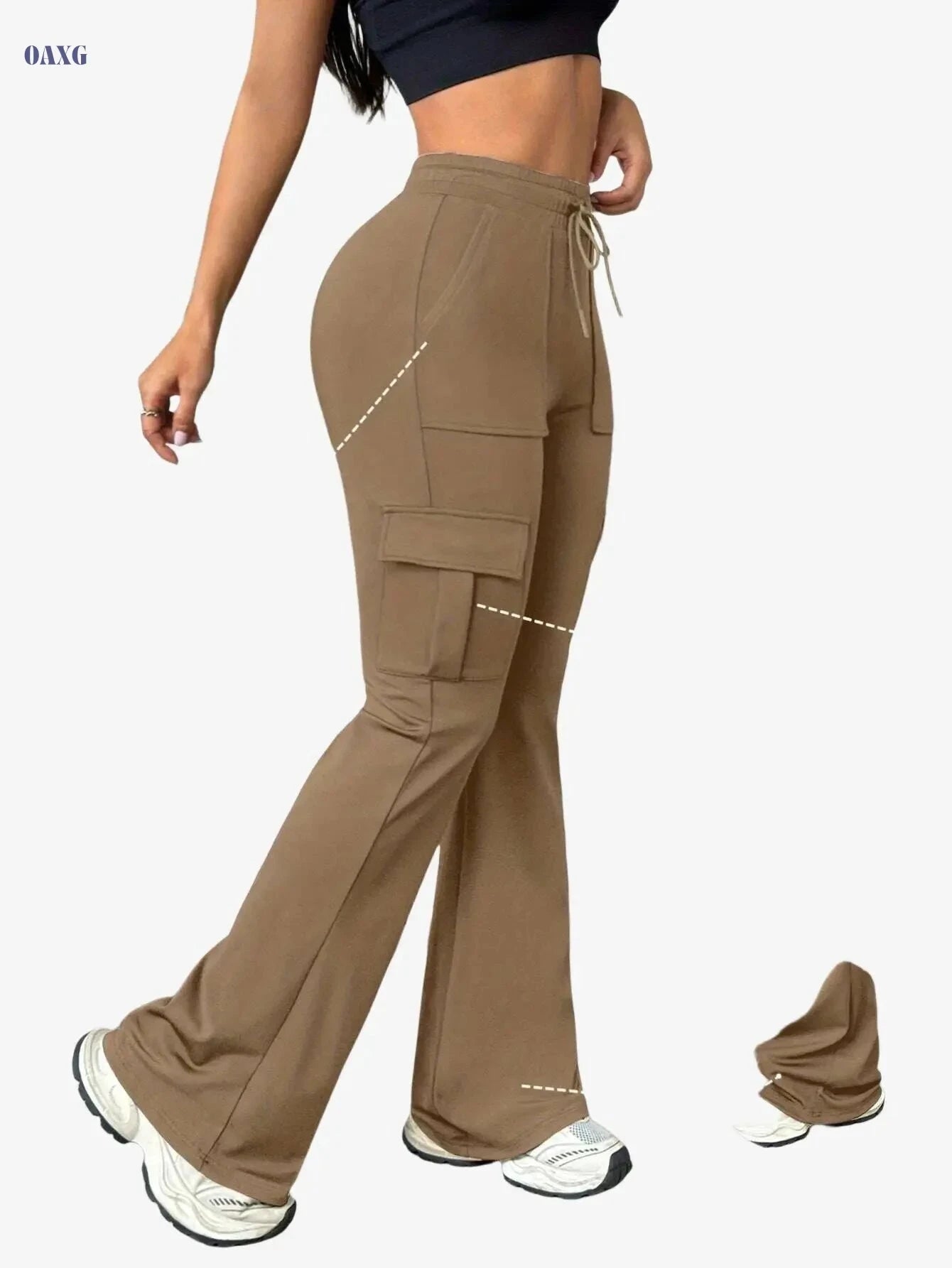 Women's Athletic Cargo Jogger Pants - Slim-Fit, All-Season, Lightweight   OAXG Black / S