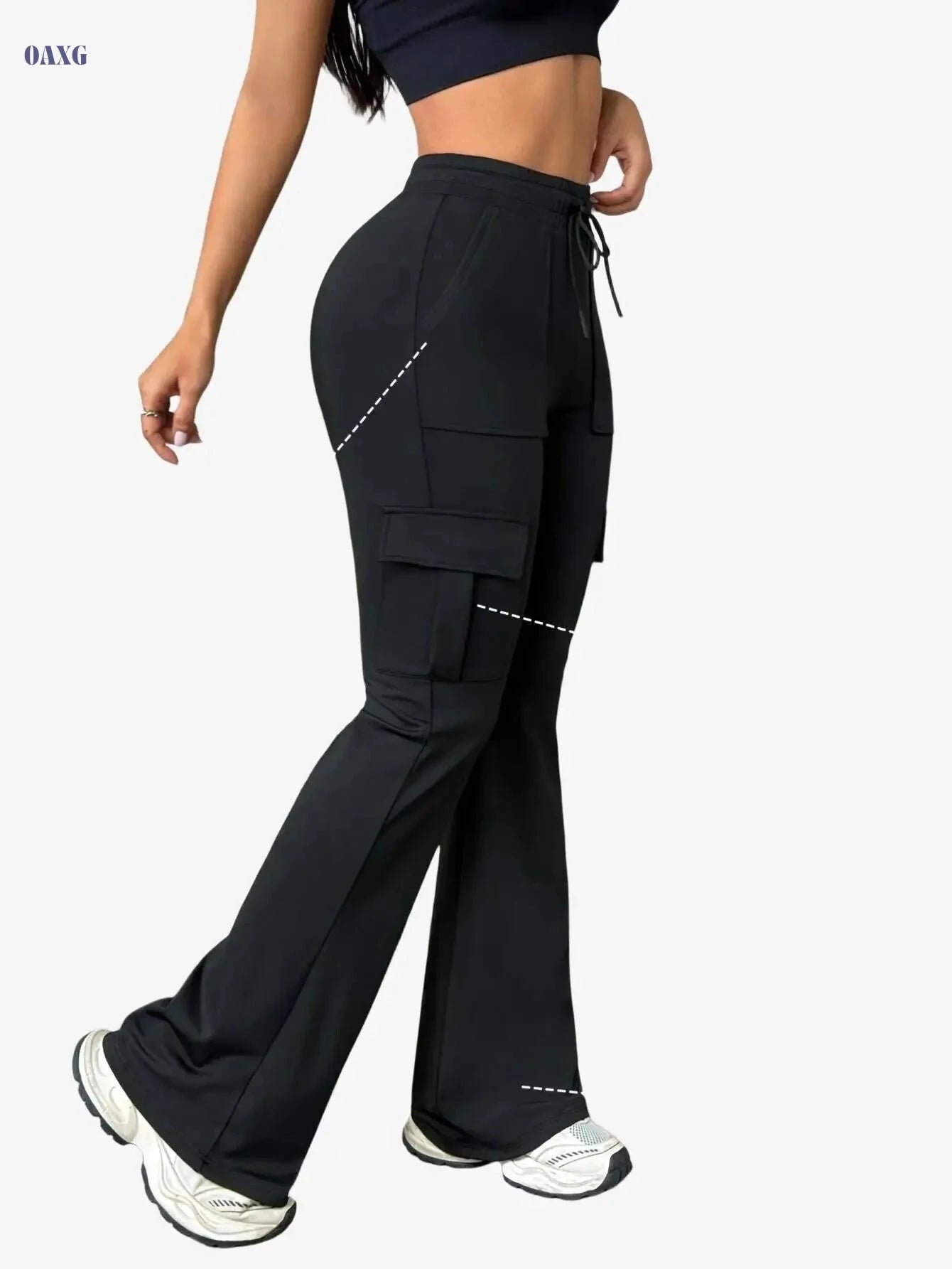 Women's Athletic Cargo Jogger Pants - Slim-Fit, All-Season, Lightweight   OAXG Black / S