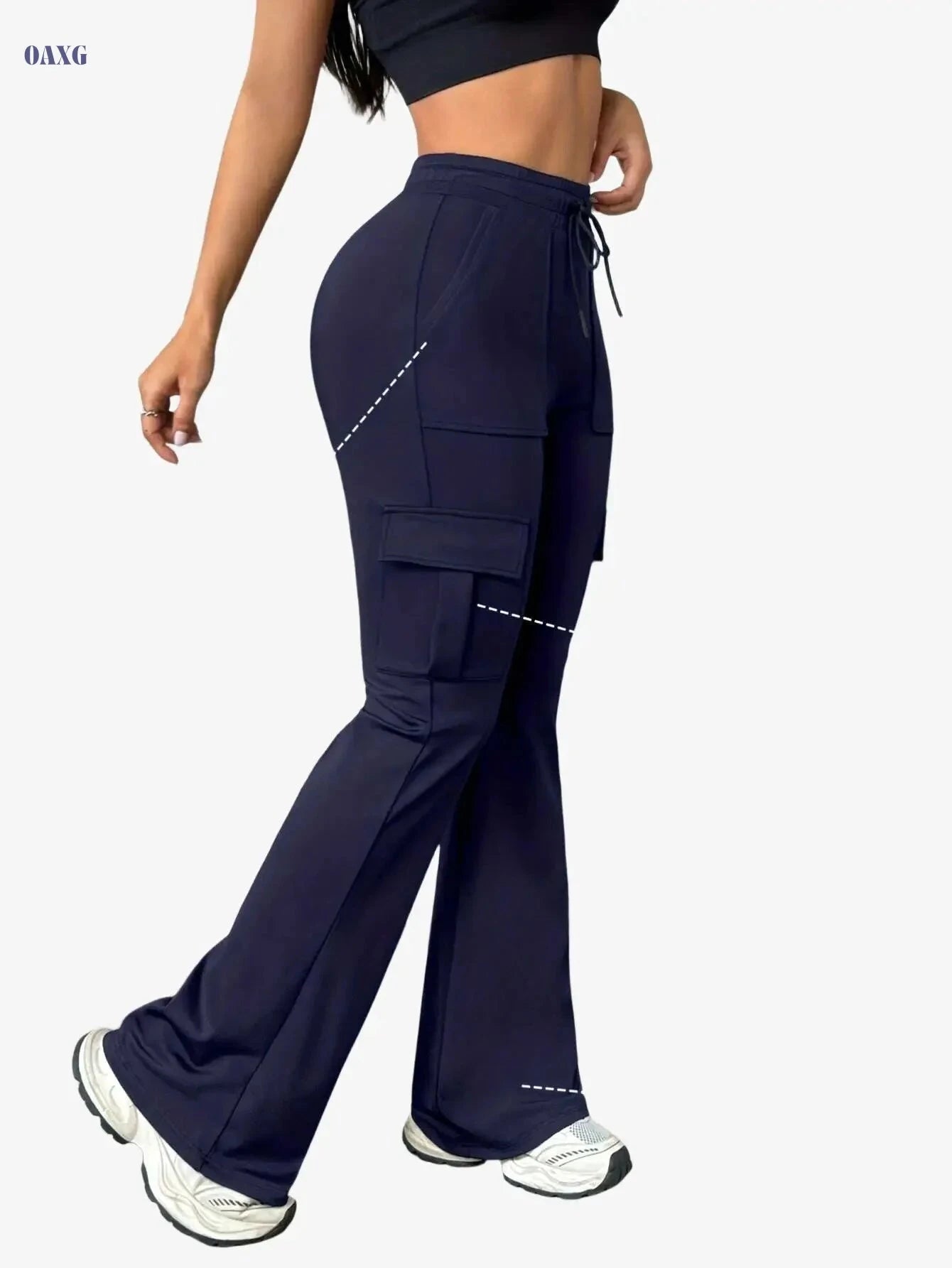 Women's Athletic Cargo Jogger Pants - Slim-Fit, All-Season, Lightweight   OAXG Black / S