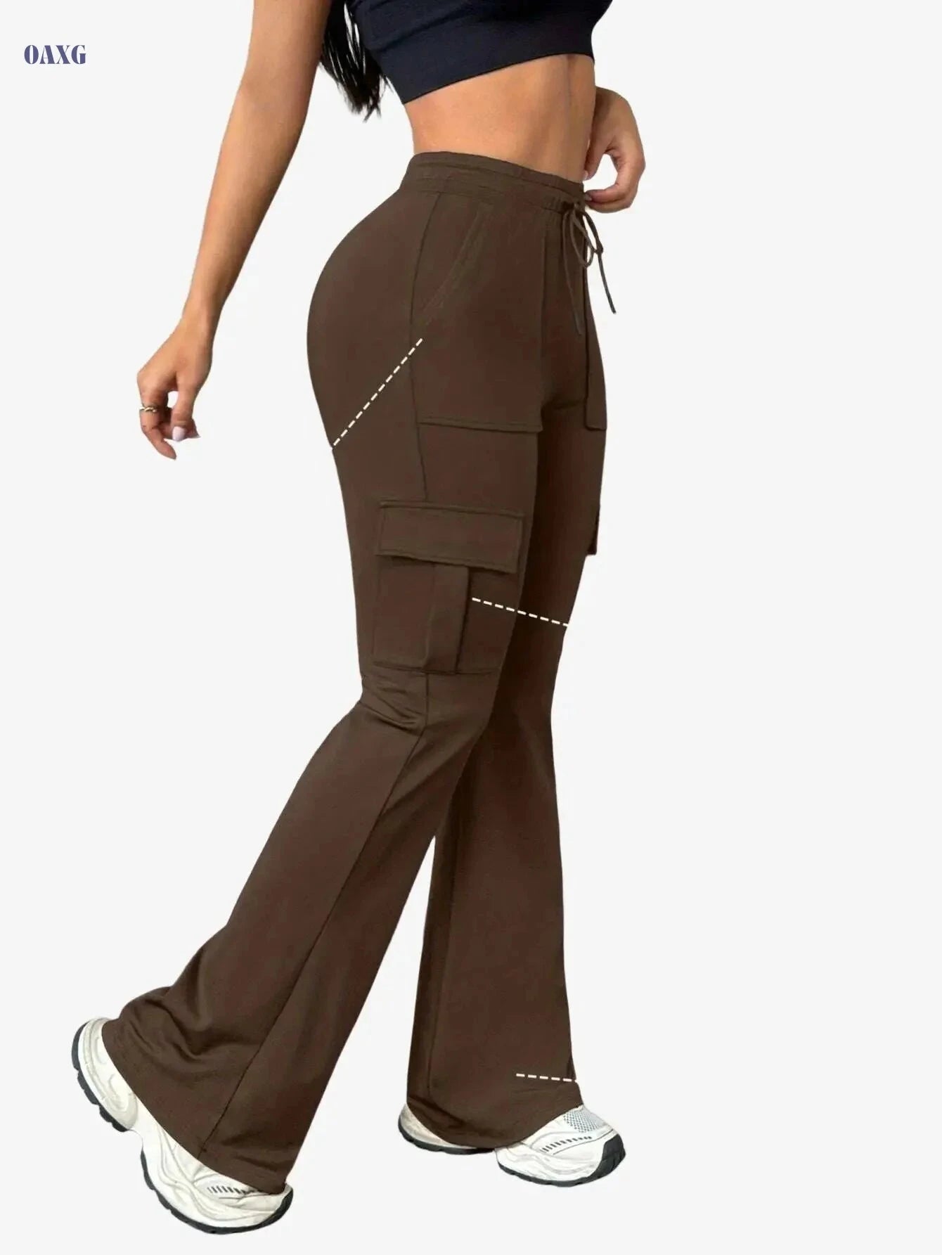 Women's Athletic Cargo Jogger Pants - Slim-Fit, All-Season, Lightweight   OAXG 