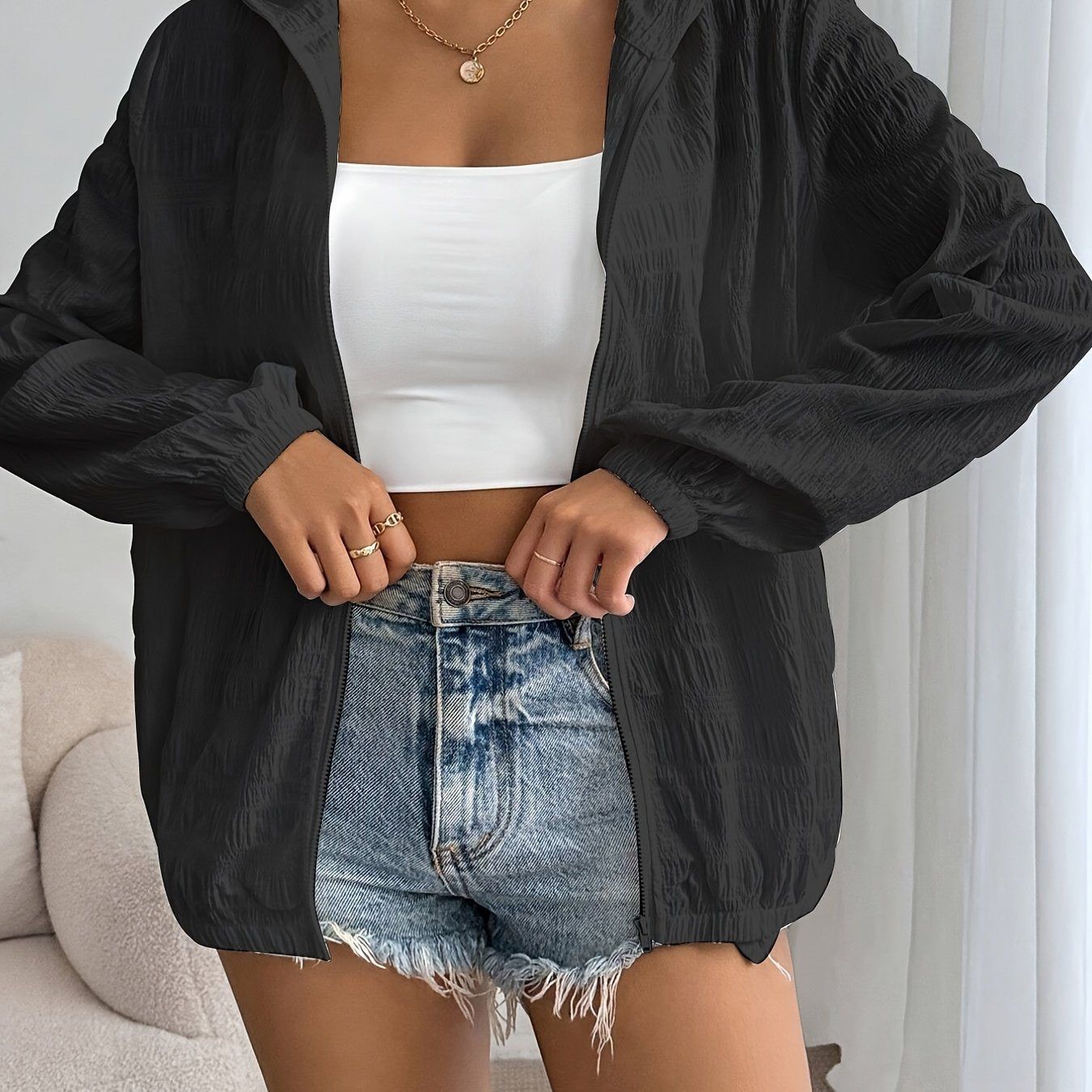 Women'S Athletic Jacket, All-Season Use, Lightweight Breathable Quick-Dry Fabric, Hooded Design for Comprehensive, Suitable for Outdoor Running, Cycling, Hiking, And More, Machine Washable And Easy to Care For, Essential Outdoor Gear   OAXG