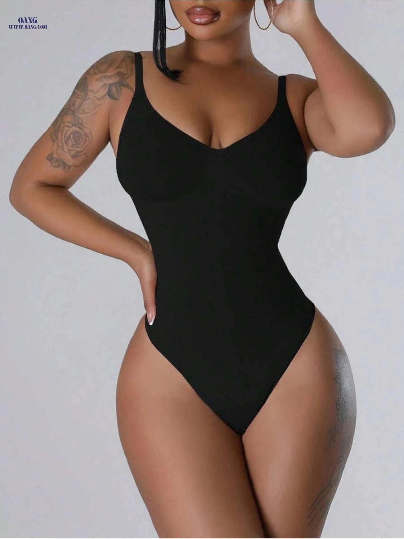 Women's Backless Sleeveless Bodysuit - Elegant Solid Color Design   OAXG Pink / XS
