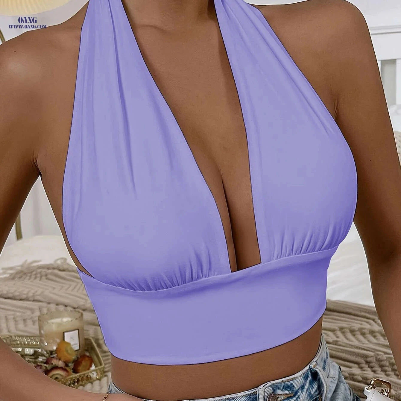 Women's Backless Strapless Bandeau Top - Elegant & Versatile Design   OAXG 