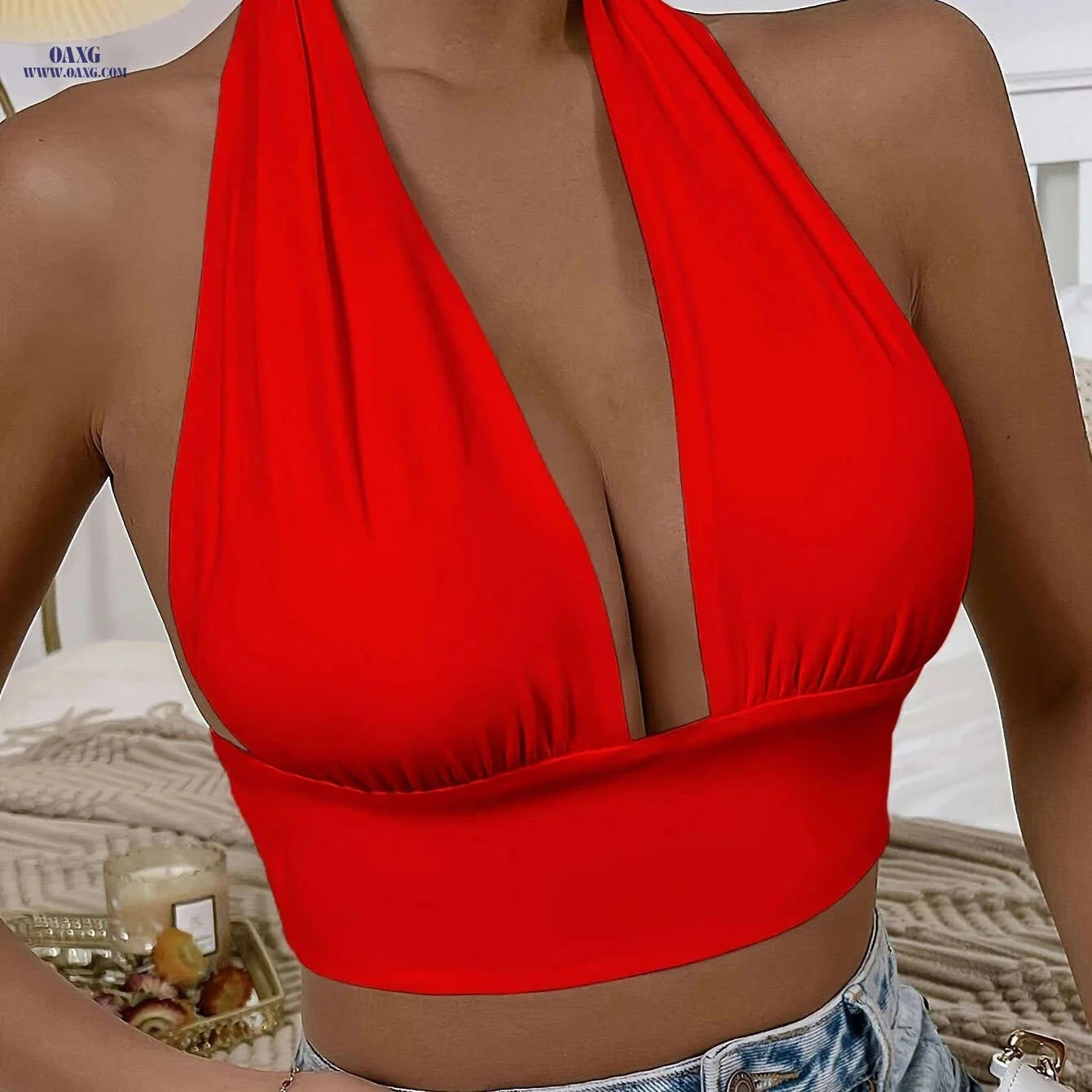 Women's Backless Strapless Bandeau Top - Elegant & Versatile Design   OAXG 