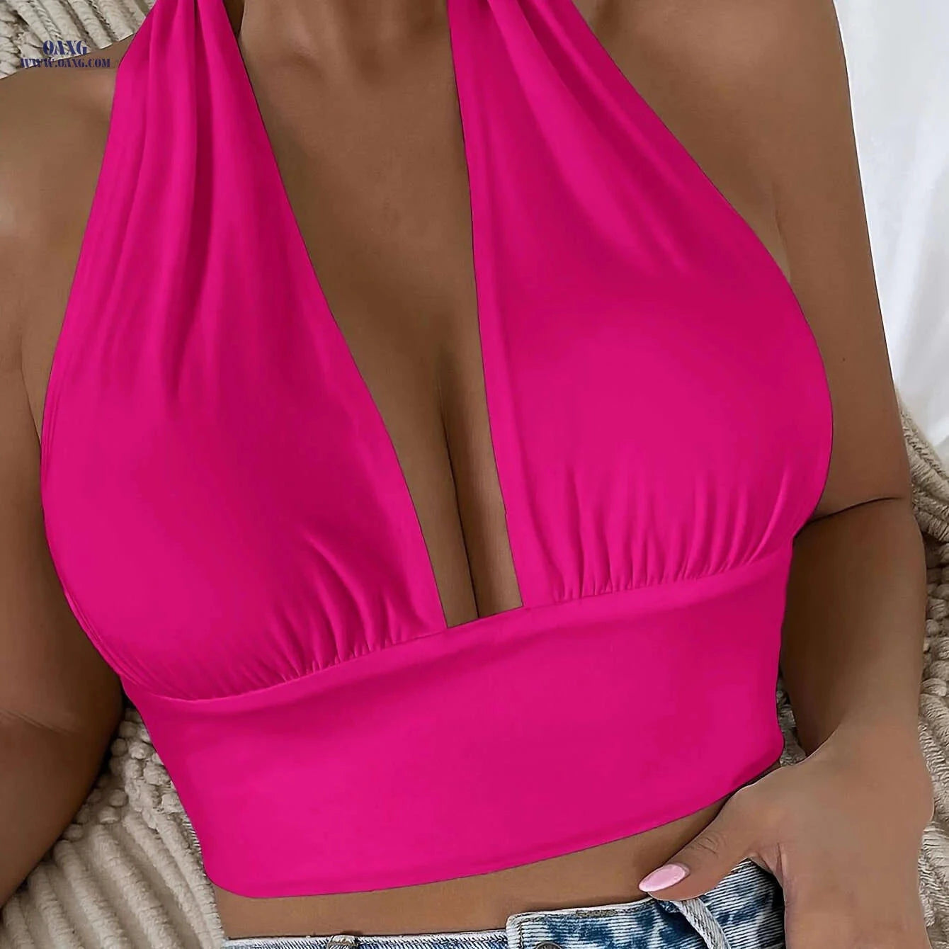 Women's Backless Strapless Bandeau Top - Elegant & Versatile Design   OAXG 
