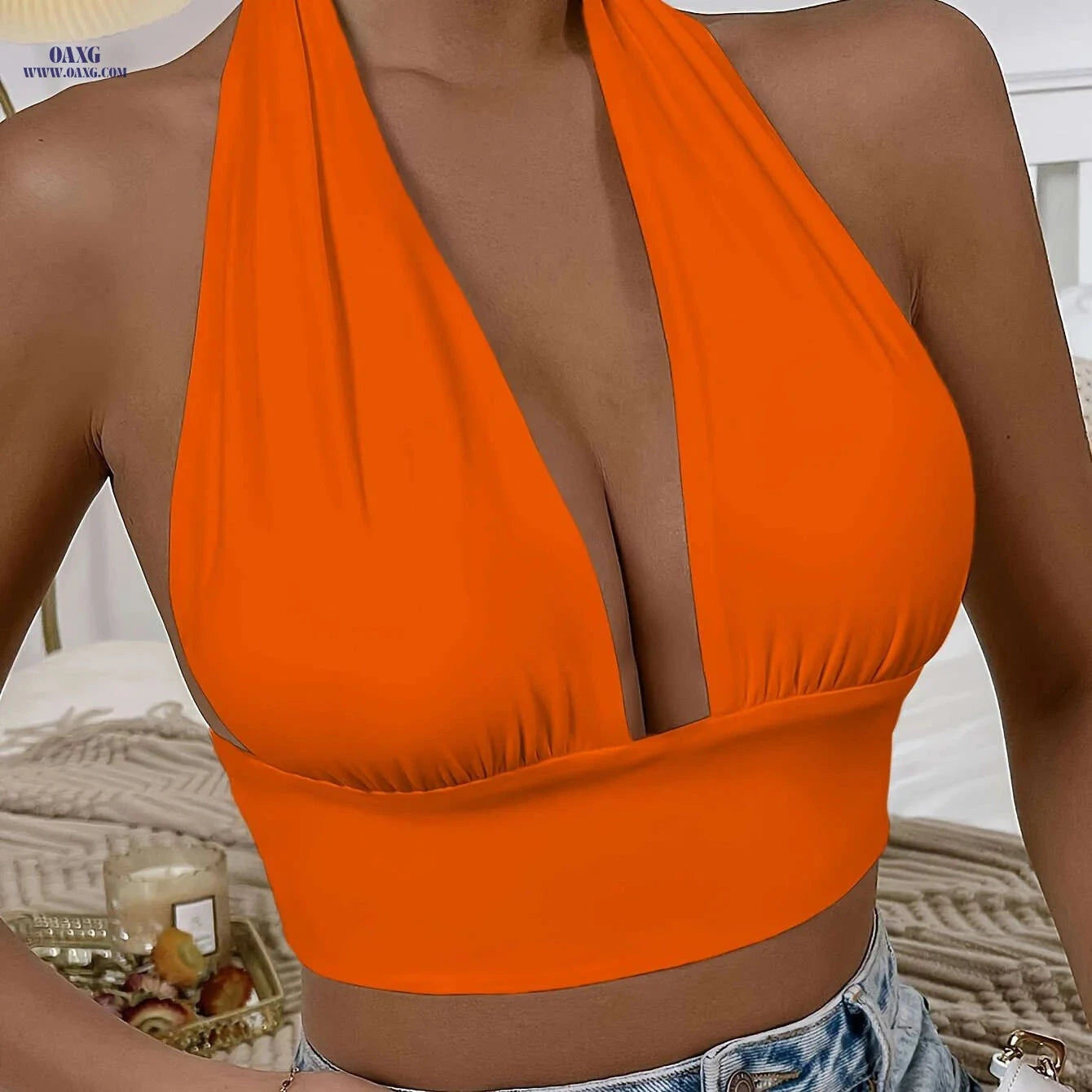 Women's Backless Strapless Bandeau Top - Elegant & Versatile Design   OAXG 