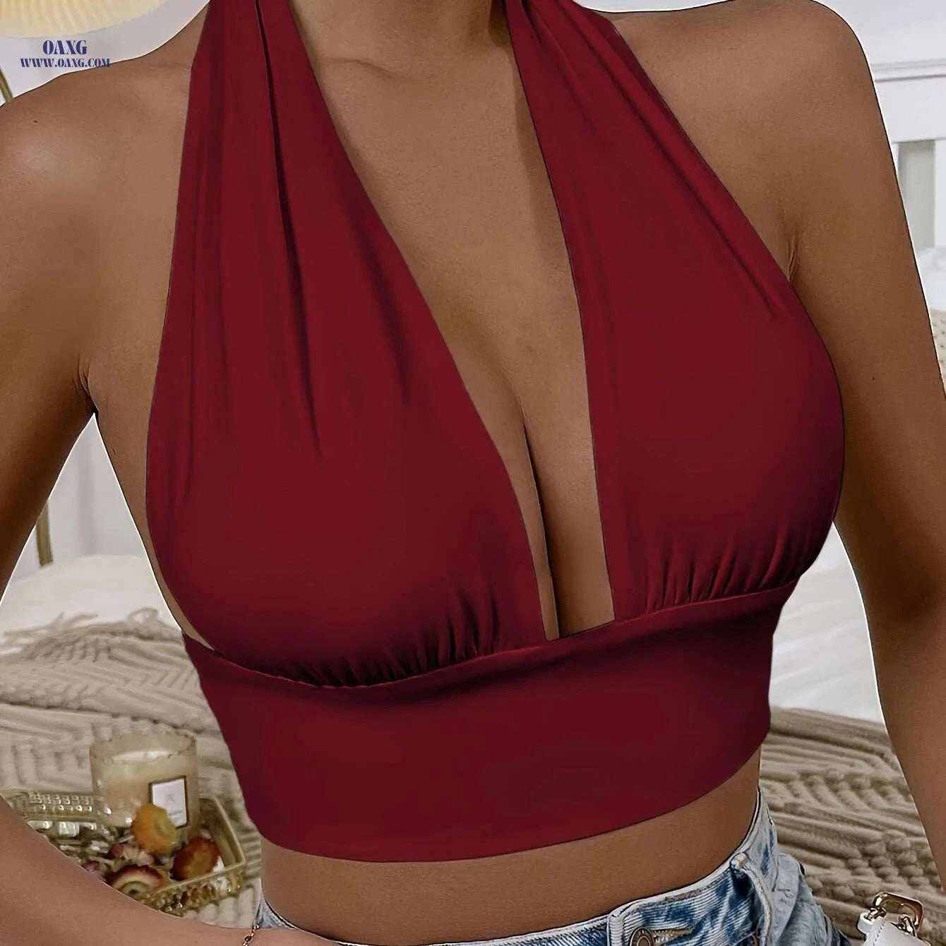 Women's Backless Strapless Bandeau Top - Elegant & Versatile Design   OAXG 