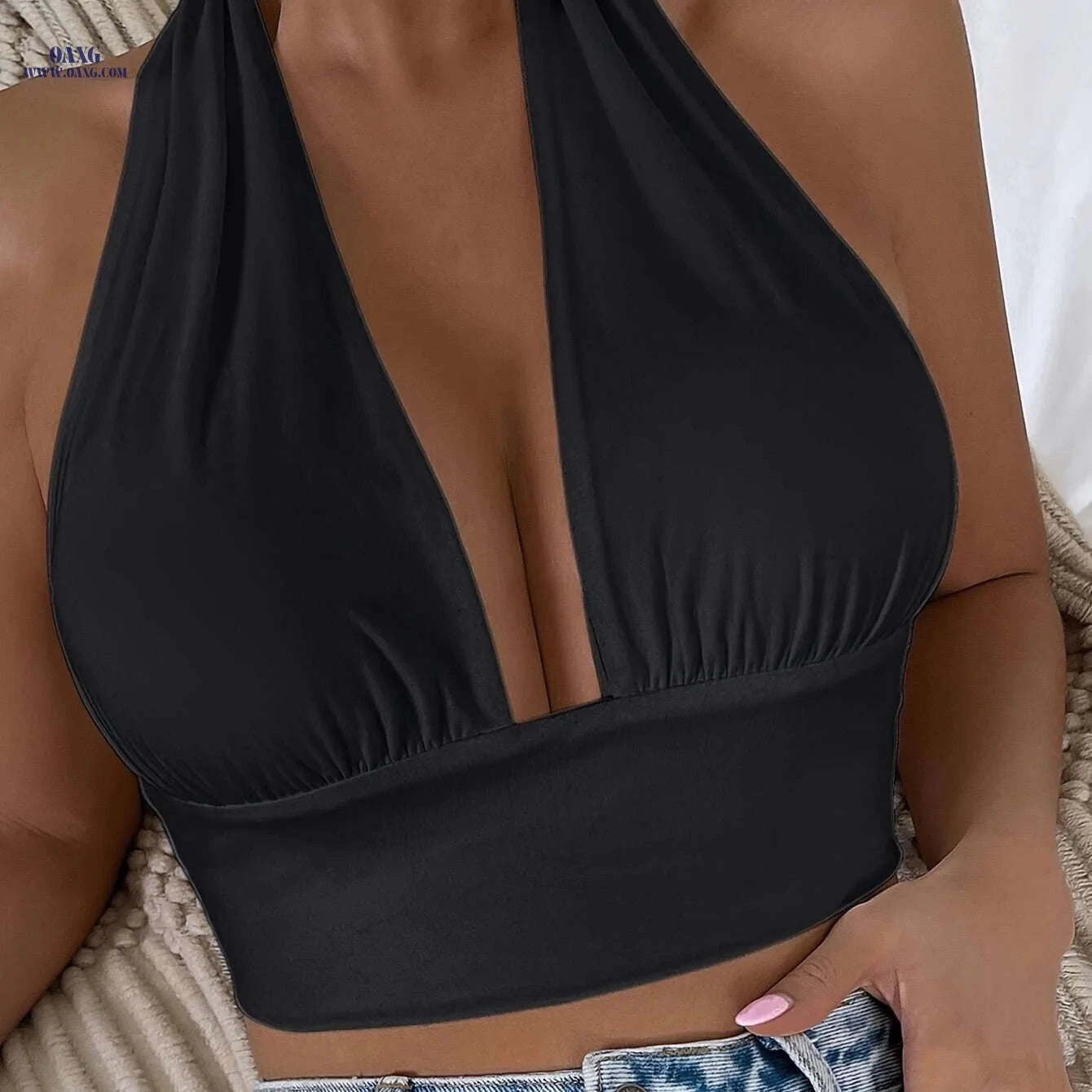 Women's Backless Strapless Bandeau Top - Elegant & Versatile Design   OAXG 