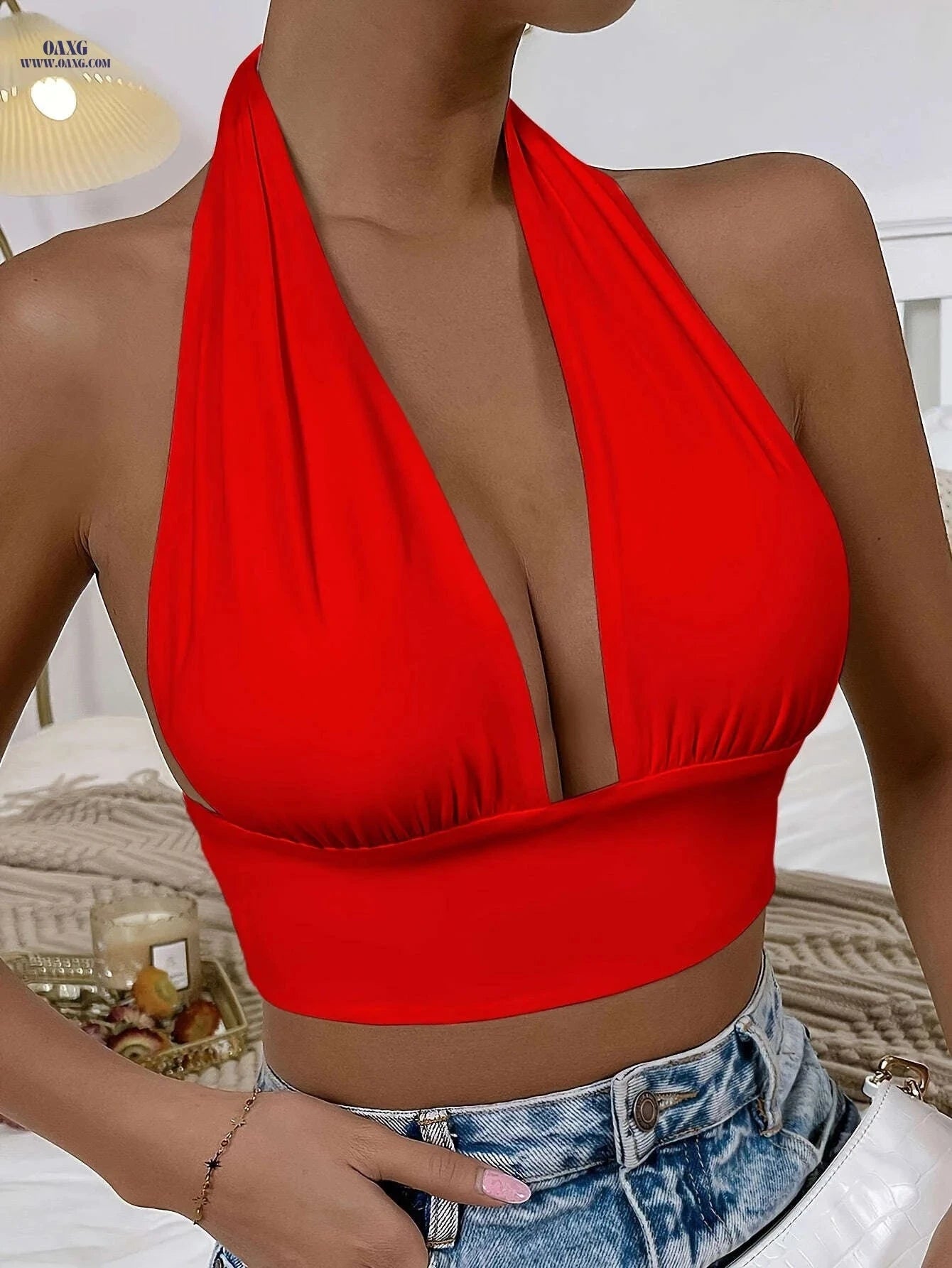 Women's Backless Strapless Bandeau Top - Elegant & Versatile Design   OAXG 