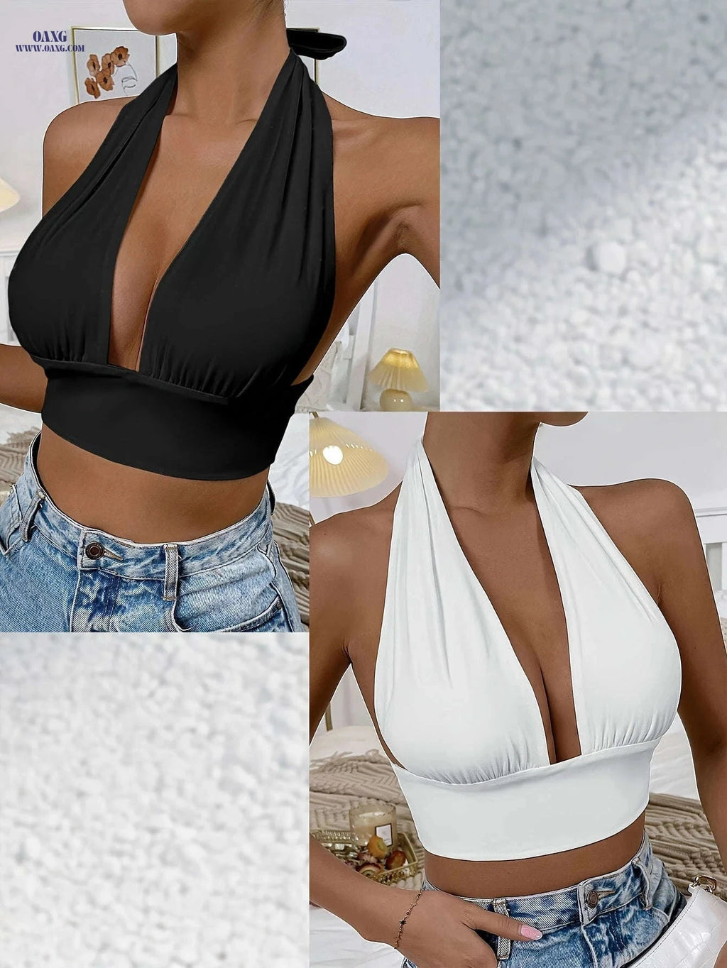 Women's Backless Strapless Bandeau Top - Elegant & Versatile Design   OAXG White / XS