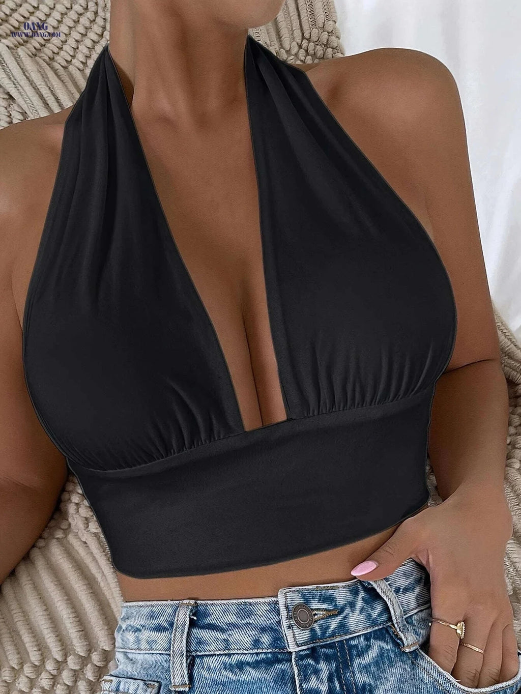 Women's Backless Strapless Bandeau Top - Elegant & Versatile Design   OAXG White / XS