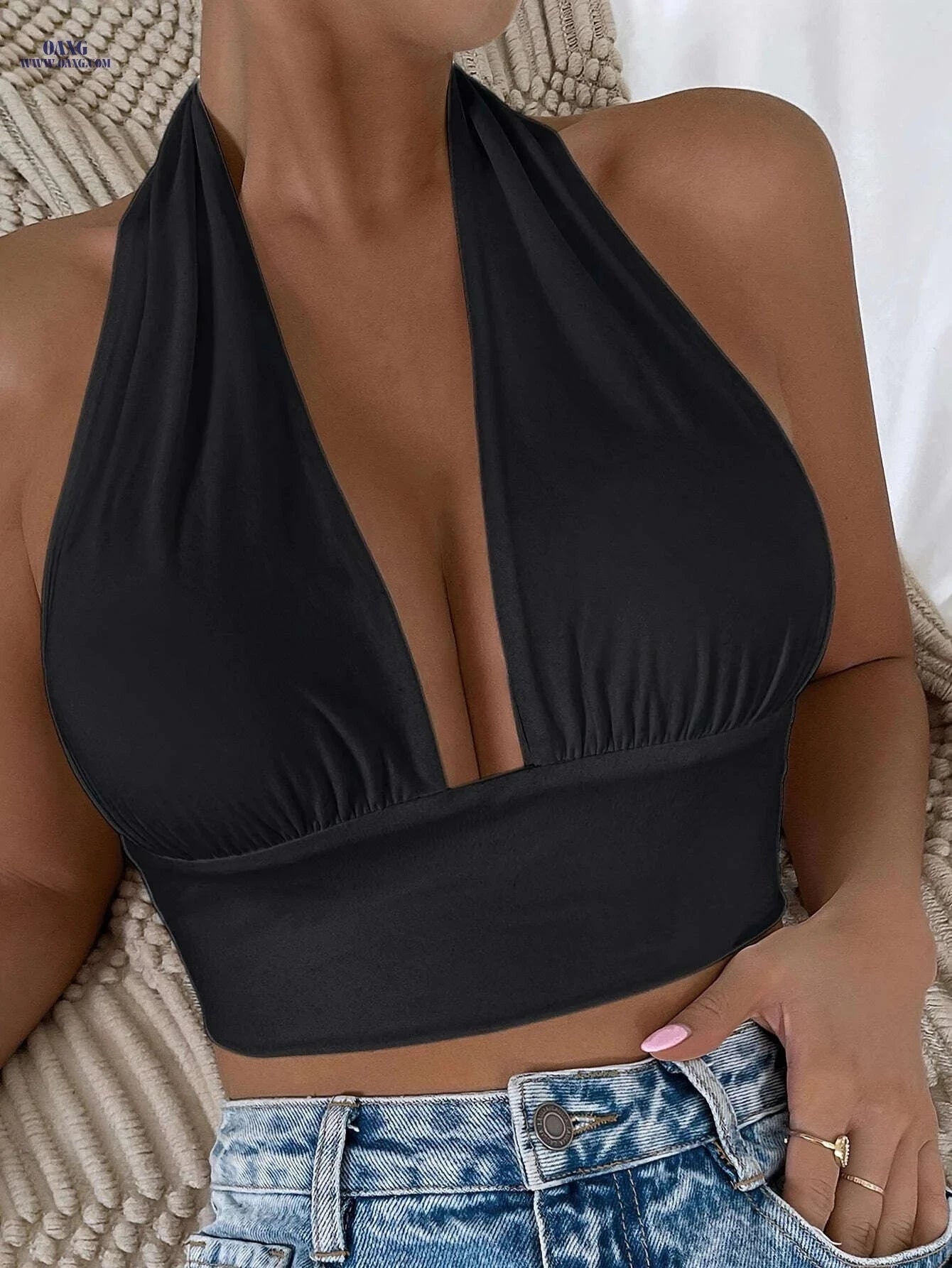 Women's Backless Strapless Bandeau Top - Elegant & Versatile Design   OAXG White / XS