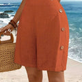Women's Black Beach Vacation Shorts - Relaxed Fit & Machine Washable   OAXG 