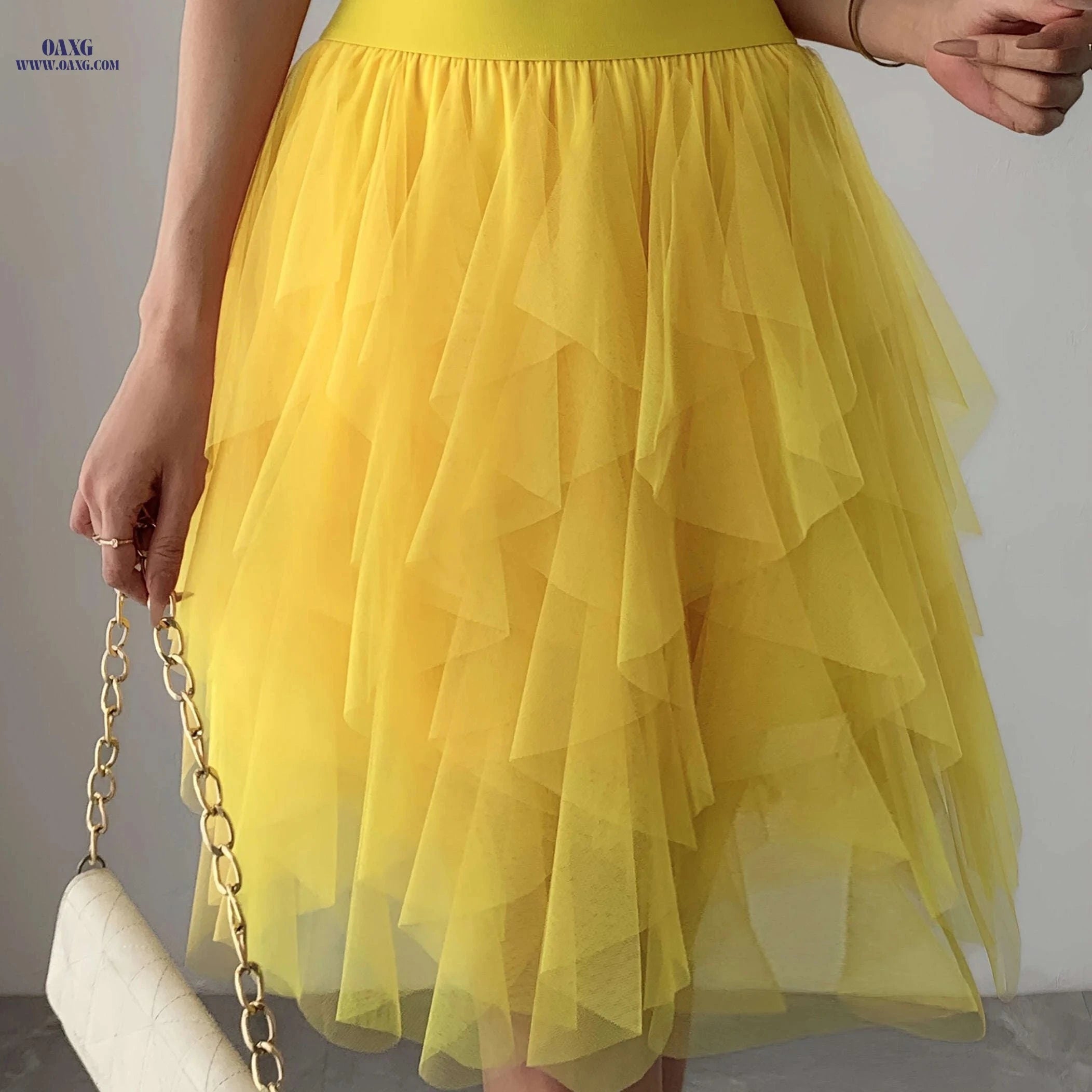 Women’s Black Tulle Short Skirt - Ruffled Flowy A-Line Summer Style   OAXG 