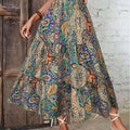 Women's Bohemian Floral A-Line Skirt - Lightweight & High-Rise Style   OAXG 