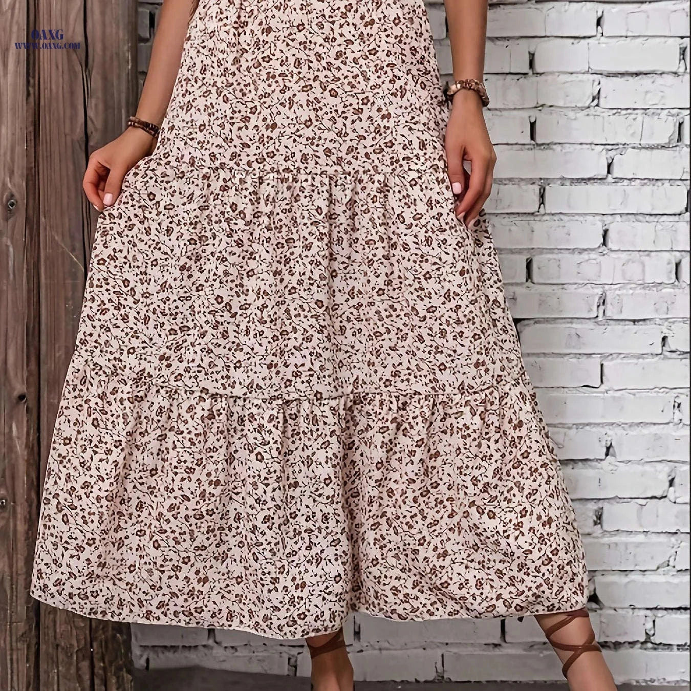Women's Bohemian Floral A-Line Skirt - Lightweight & High-Rise Style   OAXG 