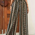 Women's Bohemian Tropical Pants - Lightweight Wide Leg Casual Trousers   OAXG Multicolor / S