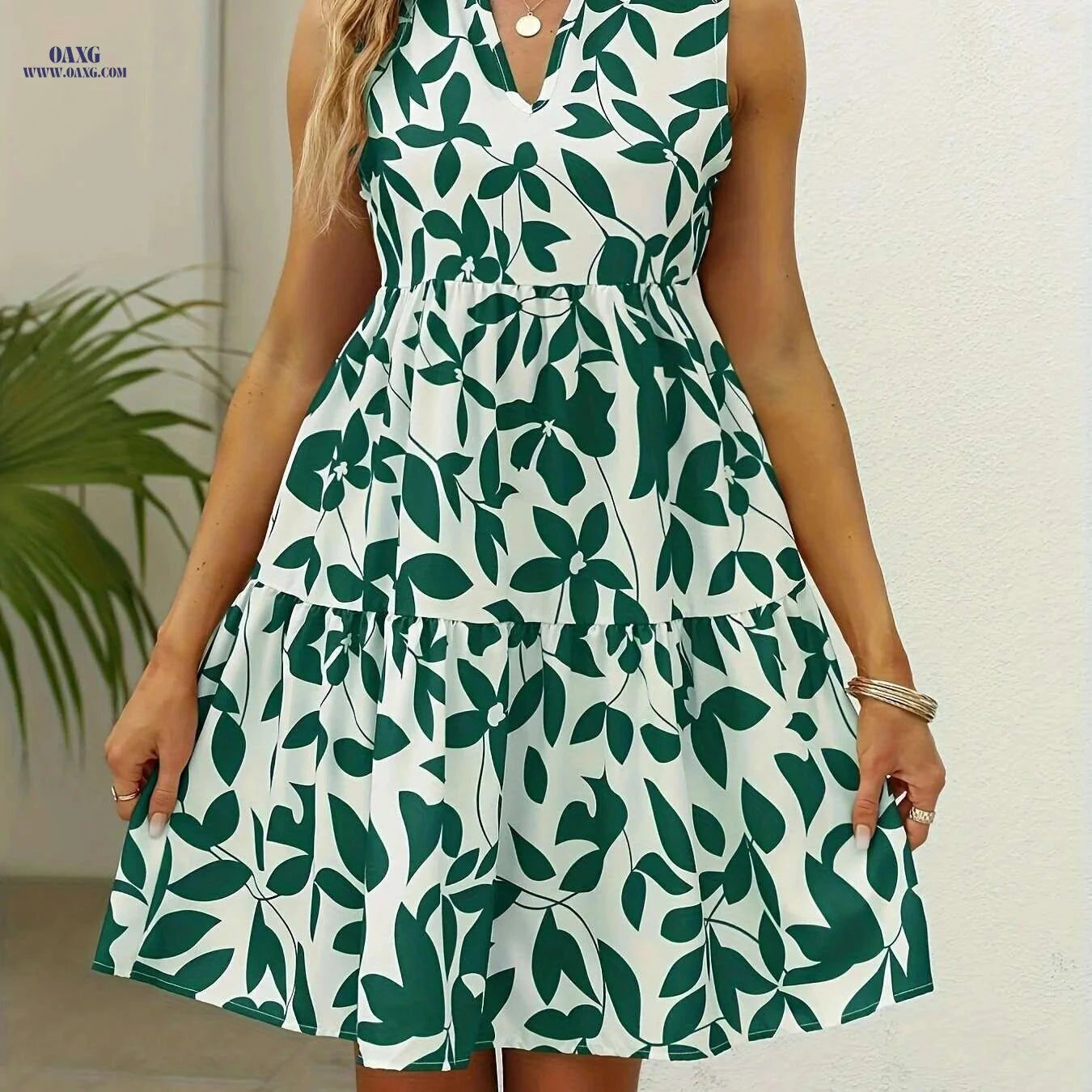 Women's Bohemian V-Neck A-Line Dress - Lightweight Summer Style   OAXG 