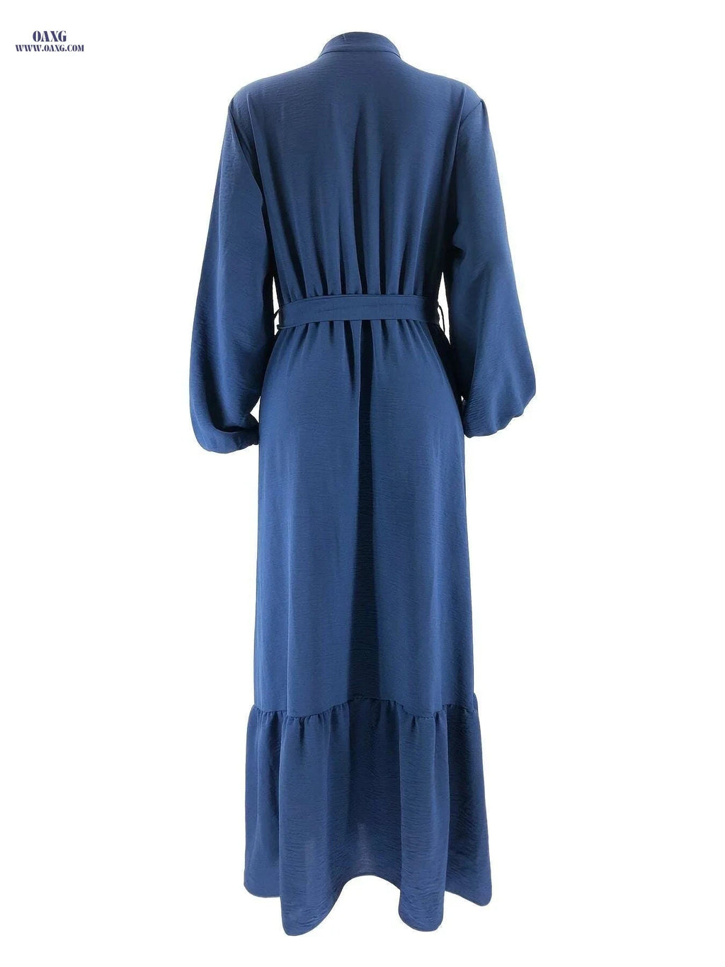 Women's Burgundy Modest Abaya Dress - Long Sleeve, Button Front   OAXG 