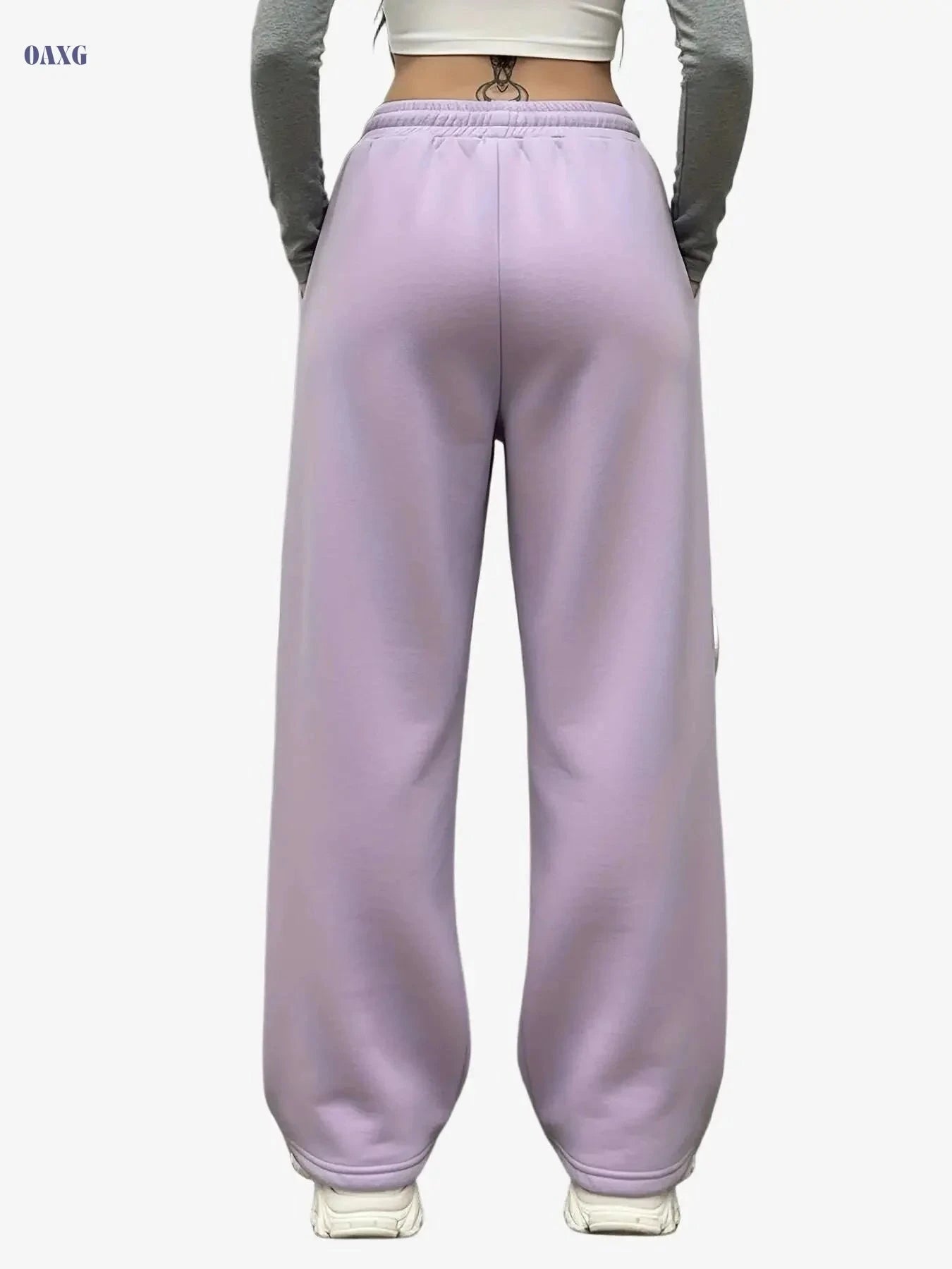 Women's Butterfly Print Wide-Leg Pants - Casual Stretch Trousers   OAXG 