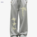 Women's Butterfly Print Wide-Leg Pants - Casual Stretch Trousers   OAXG 